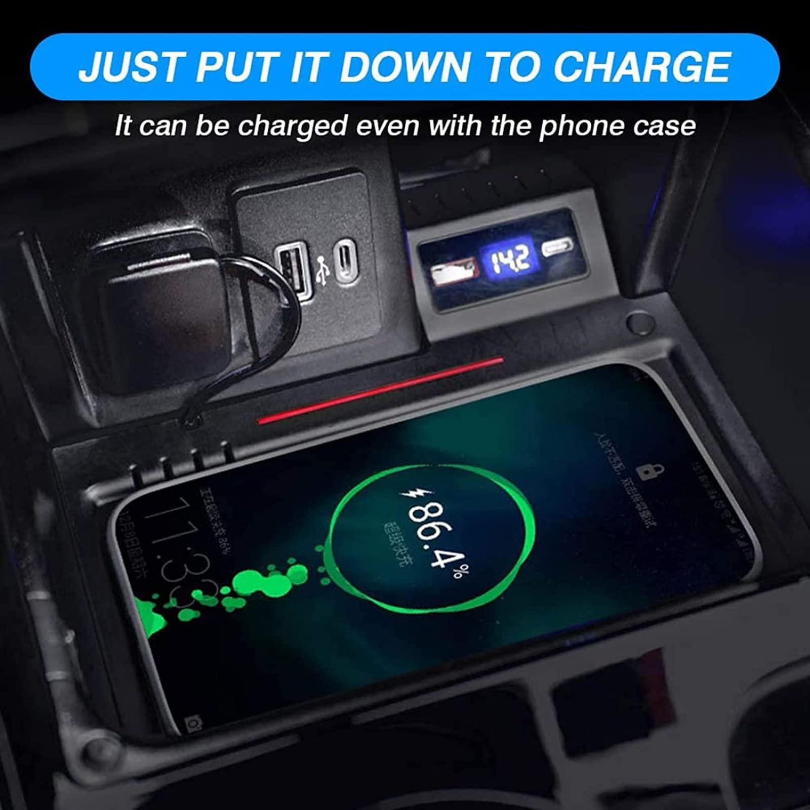 15W Qi Wireless Charger For Ford Explorer 2020 2021