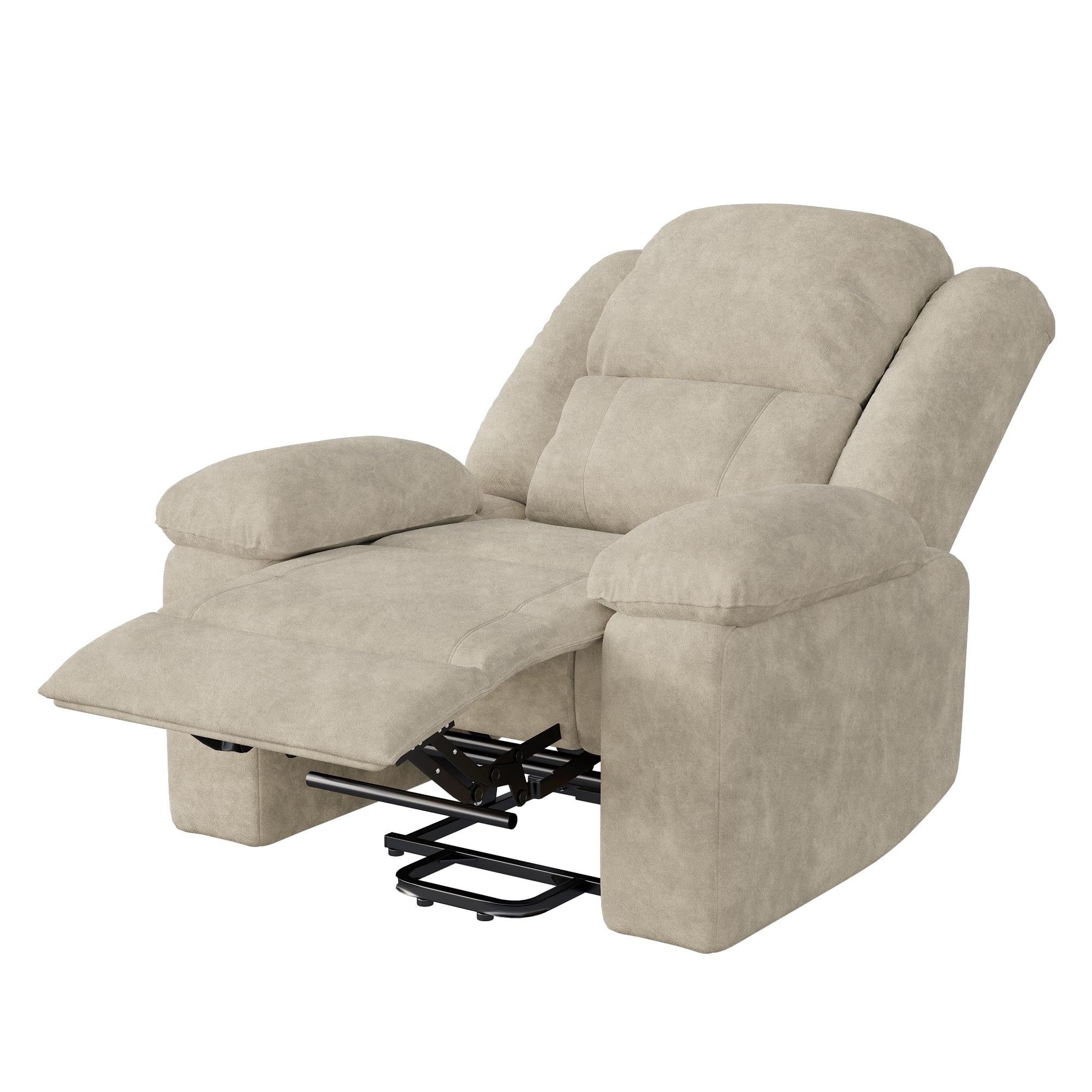 LIVLUX Fauteuil de Massage électrique, Fauteuil releveur électrique avec Fonction Massage et Chaleur, avec Poches latérales et Repose-Pieds Extensibles, canapé de Relaxation inclinable (Beige)