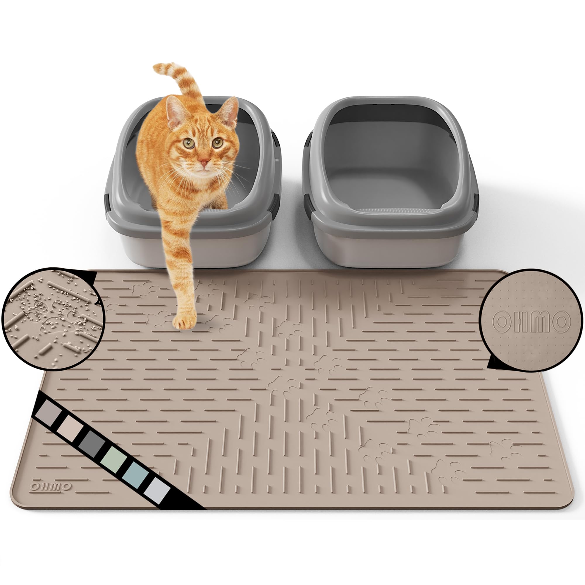 Tapis litière chat imperméable et antidérapant facile à nettoyer 80x60cm