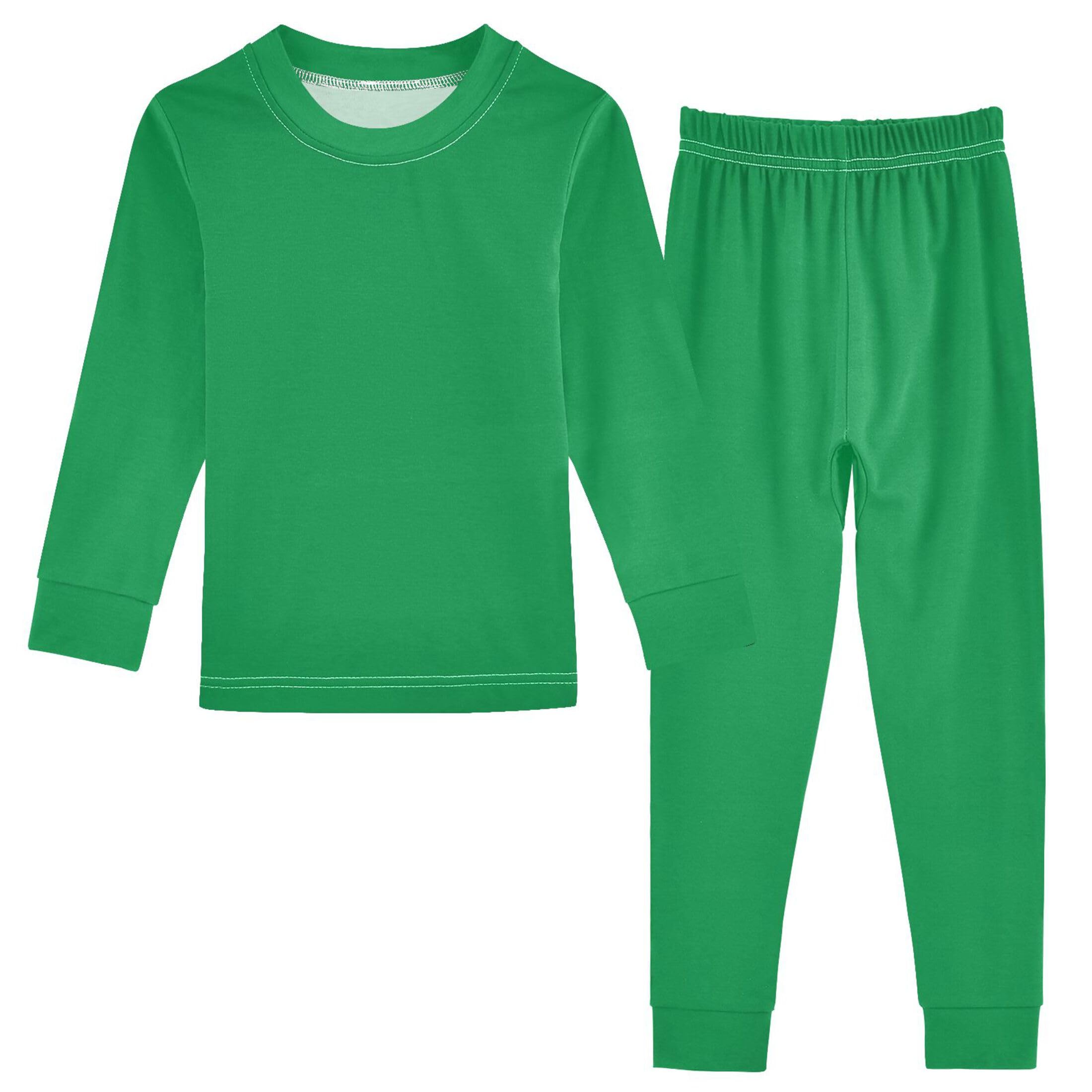 Green Long Sleeve Pajamas Set Sleepwear Jammies 2pcs Set Pjs Green 02