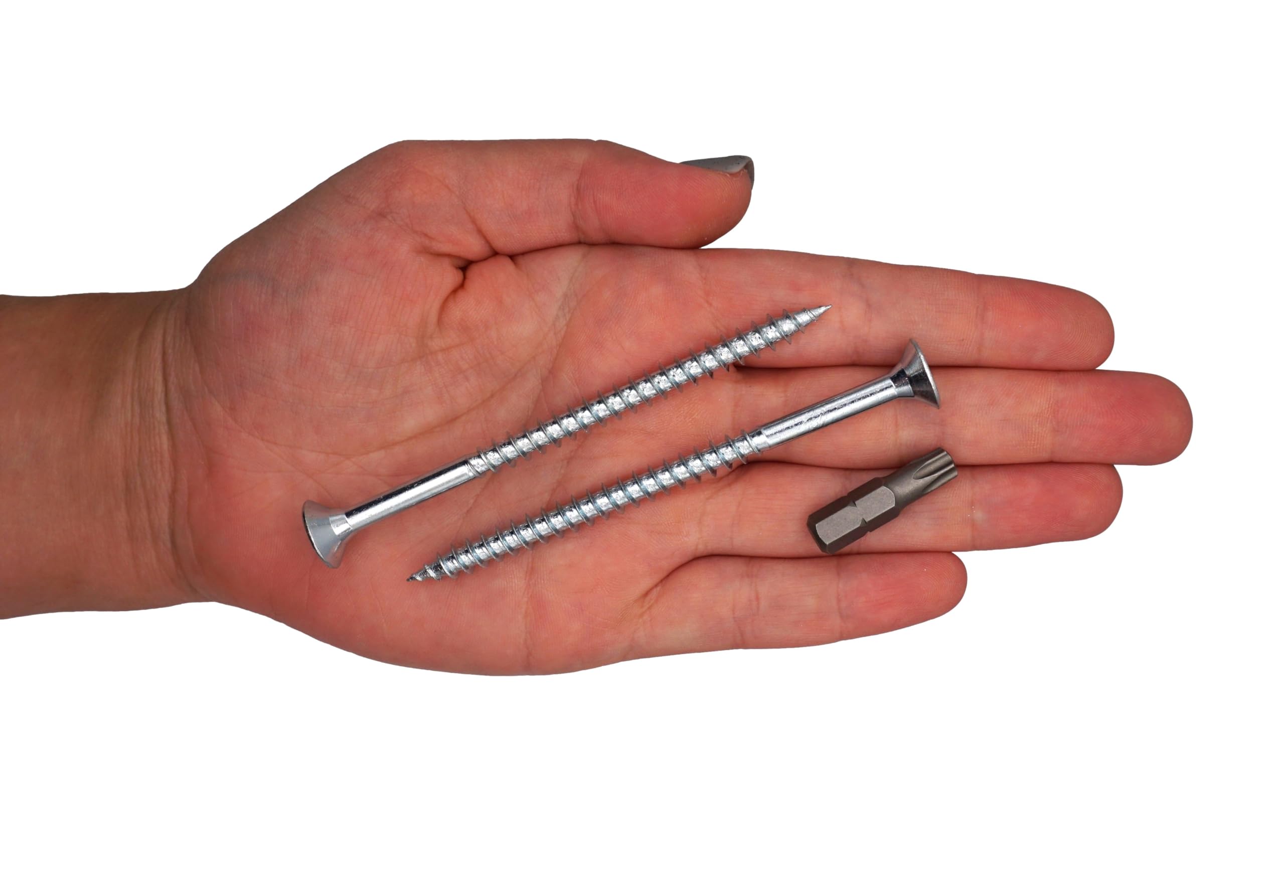 SKIR'CO (100 szt.) Wkręty do drewna ze stali ocynkowanej 6,0 x 90 mm, wkręty z łbem stożkowym Torx, wkręty do płyt wiórowych, częściowo gwintowane