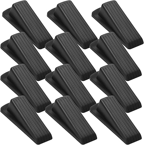 12 topes de puerta para la parte inferior de la puerta topes de goma para puerta de seguridad tope de puerta negro resistente y apilable para disponible en Yaxa Guatemala