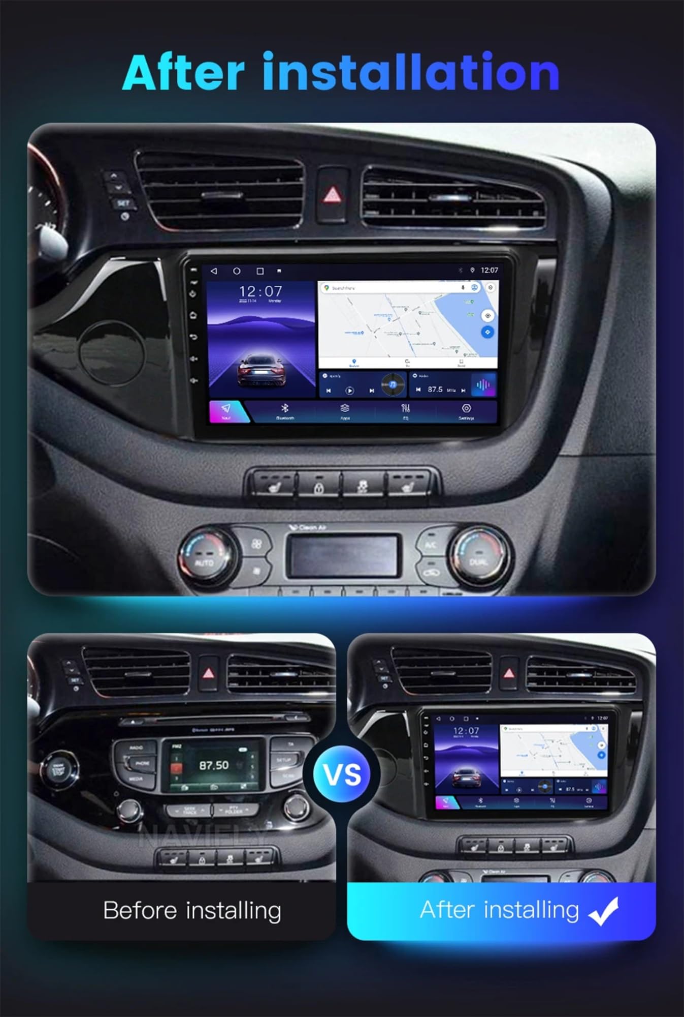 9 cali Android 12 Radio samochodowe 2 DIN dla KIA Ceed CEED JD 2012-2016 z kamerą zapasową Bluetooth sterowanie kierownicą GPS Navi CarPlay bezprzewodowa (rozmiar: S600 8+256G)