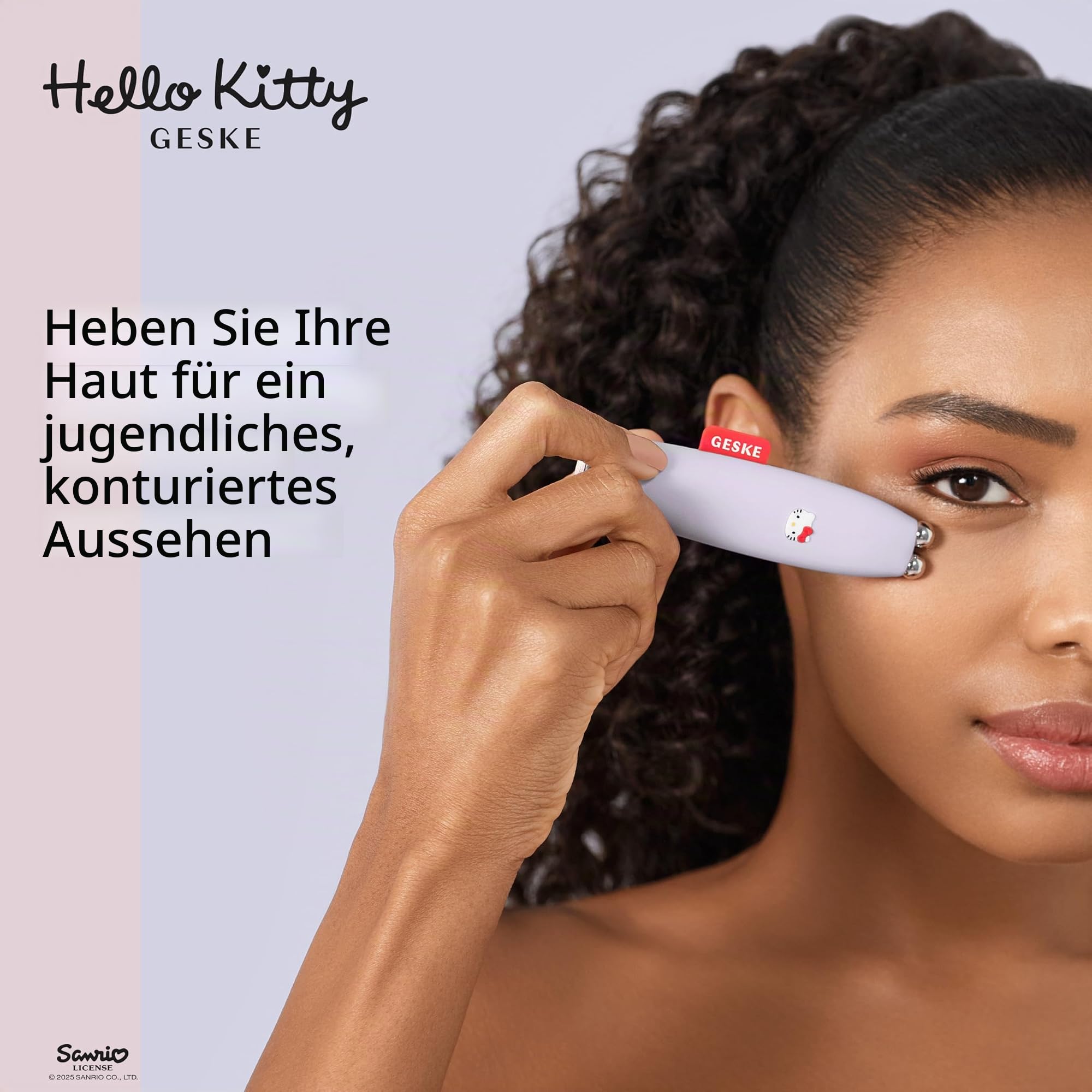 GESKE x Hello Kitty | SmartAppGuided™ MicroCurrent Face-Lift Pen | 6 in 1 | Skincare Tool mit Mikrostrom | Anti Aging Device | Gesichtsstraffung | Junge Haut ohne Falten | Gerät für das Gesicht