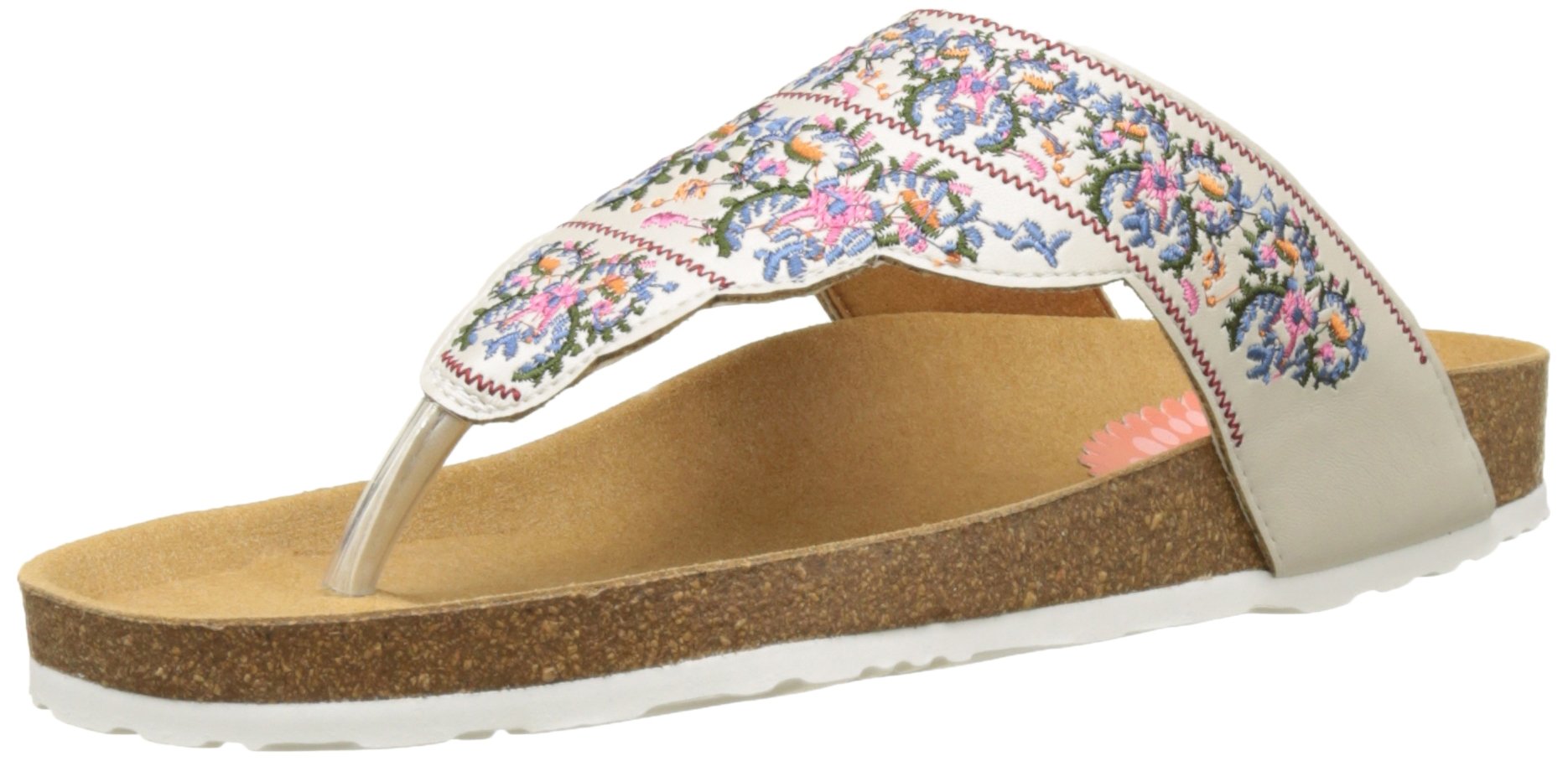 Desigual Tajmahal Flowers, Damen T-Spangen Sandalen, Weiß (White 1000), 39 EU