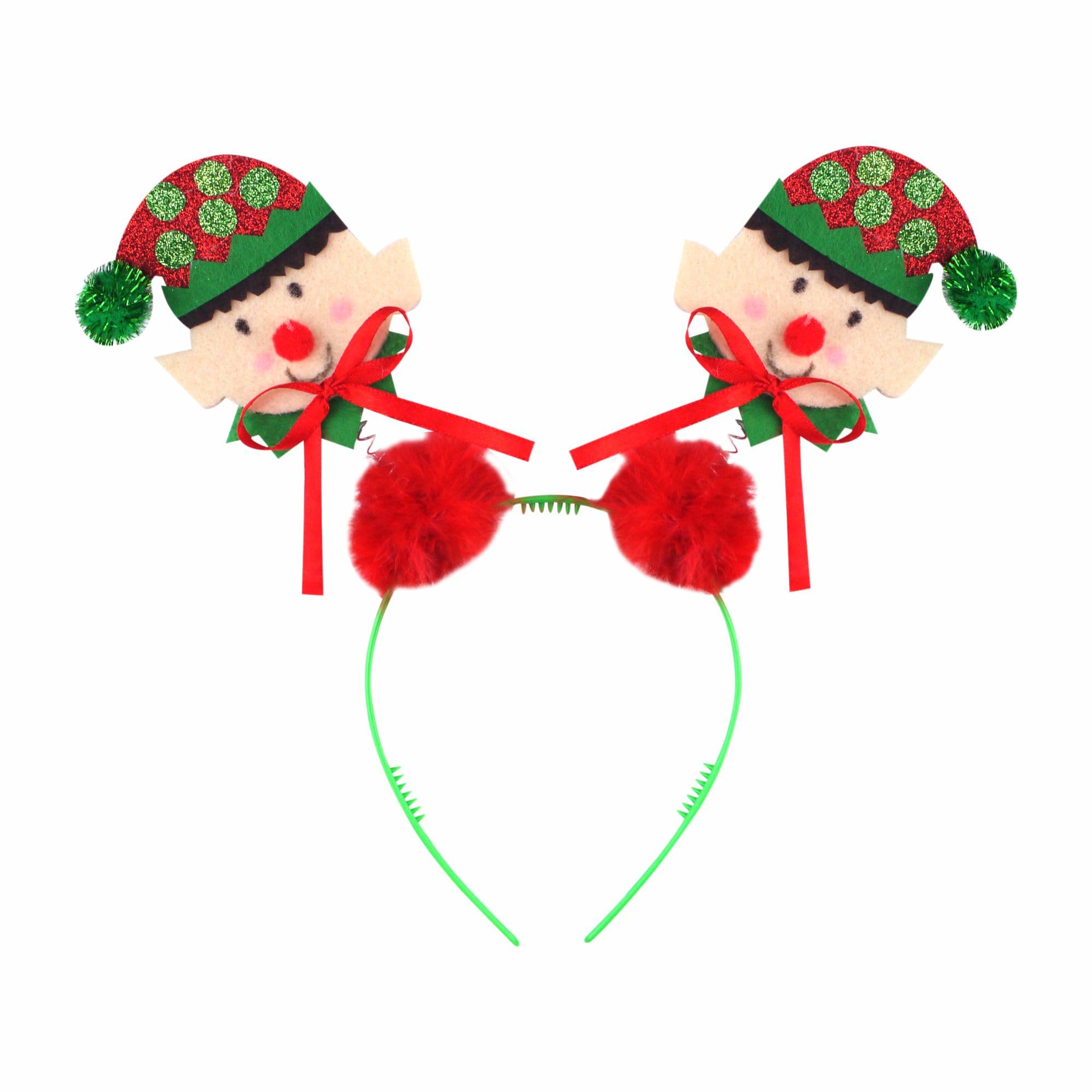 Christmas Hairband Plastic Headband Head Bopper With Red Fur Perfect For Girls Women Christmas Party Stage Performance Music Festival Fancy Dress Parties Halloween Xmas Hair Accessories (Pack Of 1)