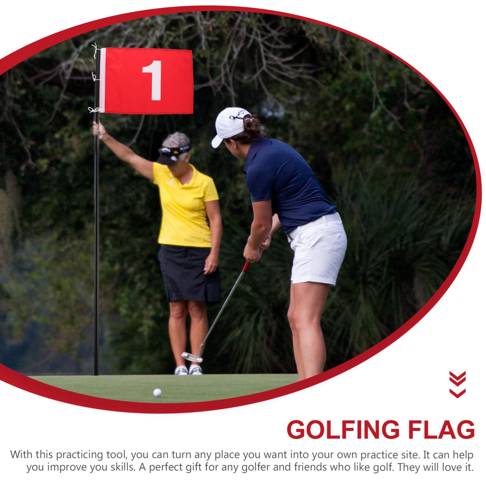 BESPORTBLE 2Pcs Golf Flaggen Übungsnummer 1 Und 2 Golfflaggen Traning Golf Peg- Flaggen Tragbare Golfzielflaggen für Den Hinterhof im Freien im Freien im Freien im Freien im Freien im Freien