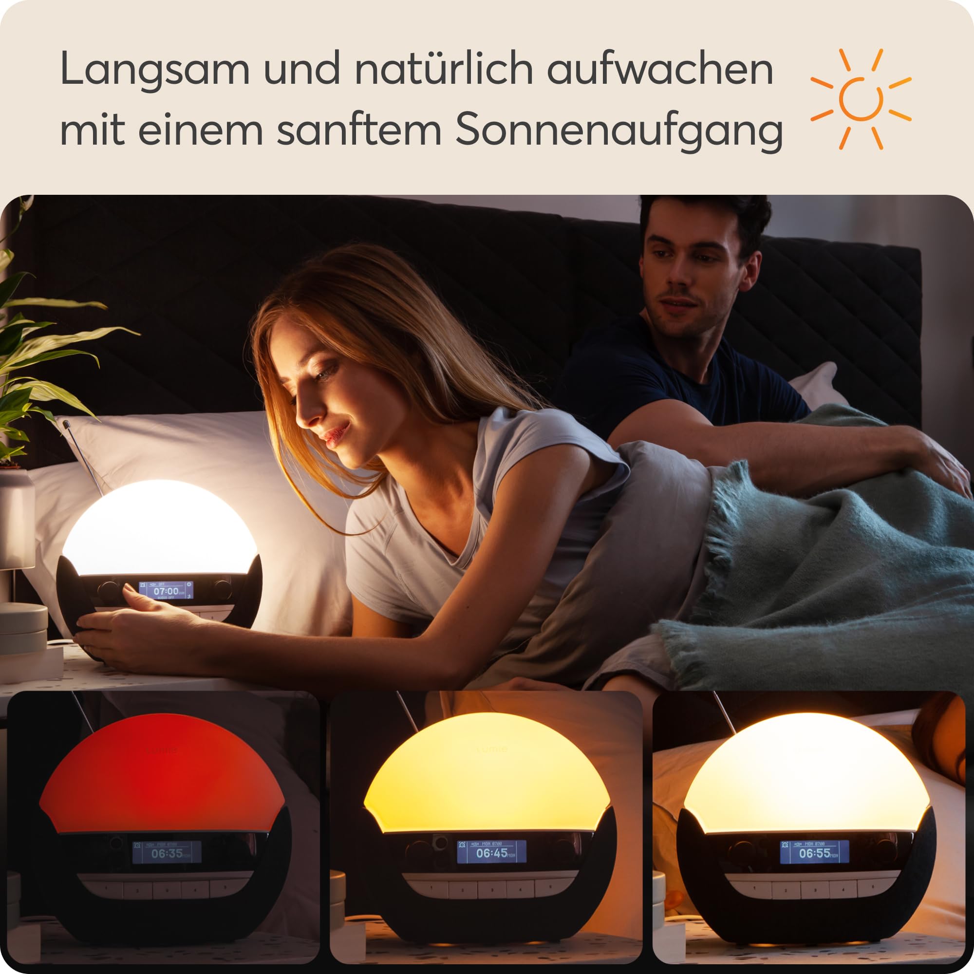Lumie Bodyclock Luxe 750DAB Lichtwecker DAB-Radio Bluetooth Lautsprecher Wenig Blaulicht