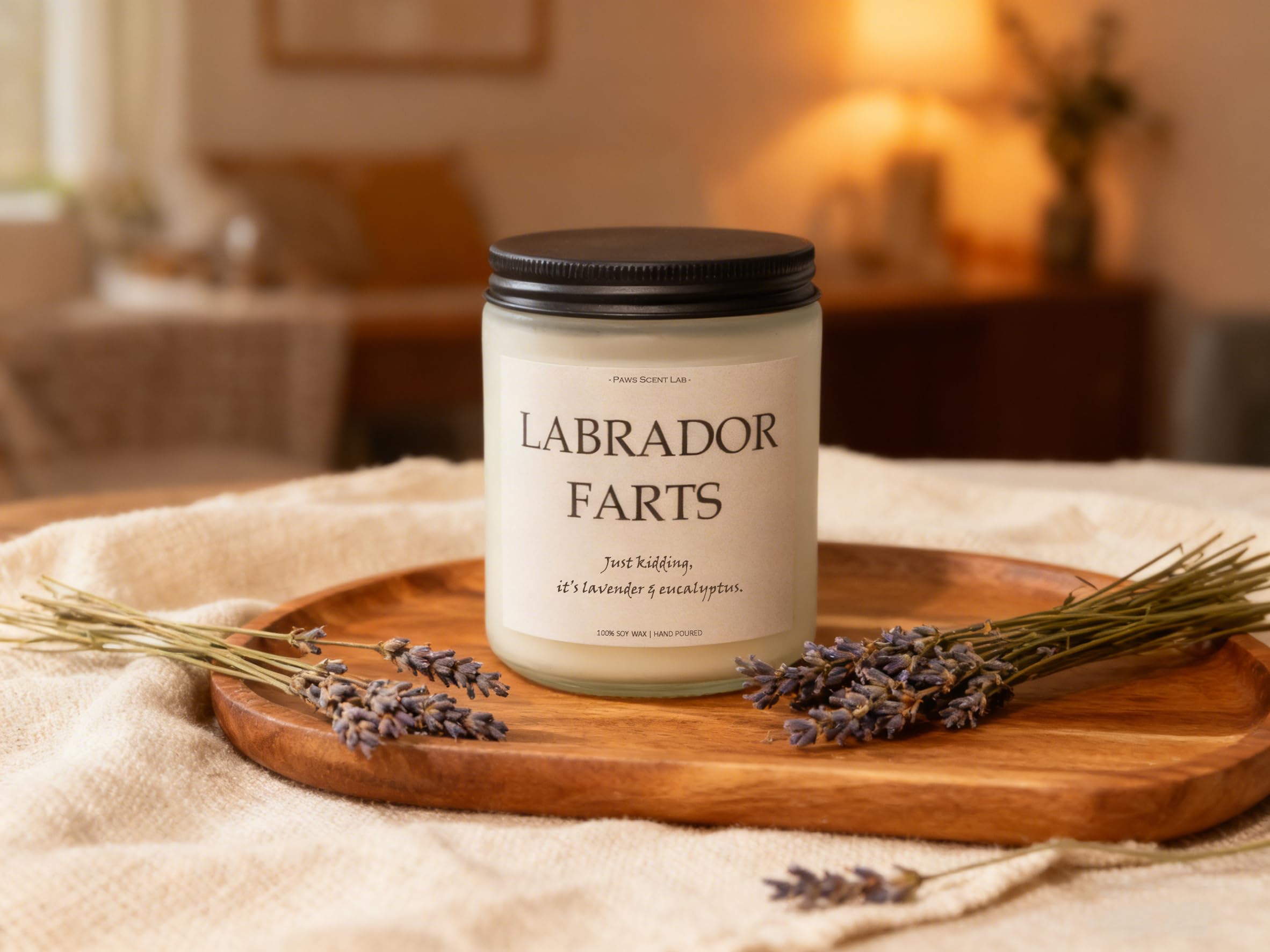 Labrador Retriever Gifts, Labrador Gifts for Women, Dog Mom Gift for Women - Lavender & Eucalyptus, Crafted by Natural Soy Wax & Natural Essential Oils, 7OZ