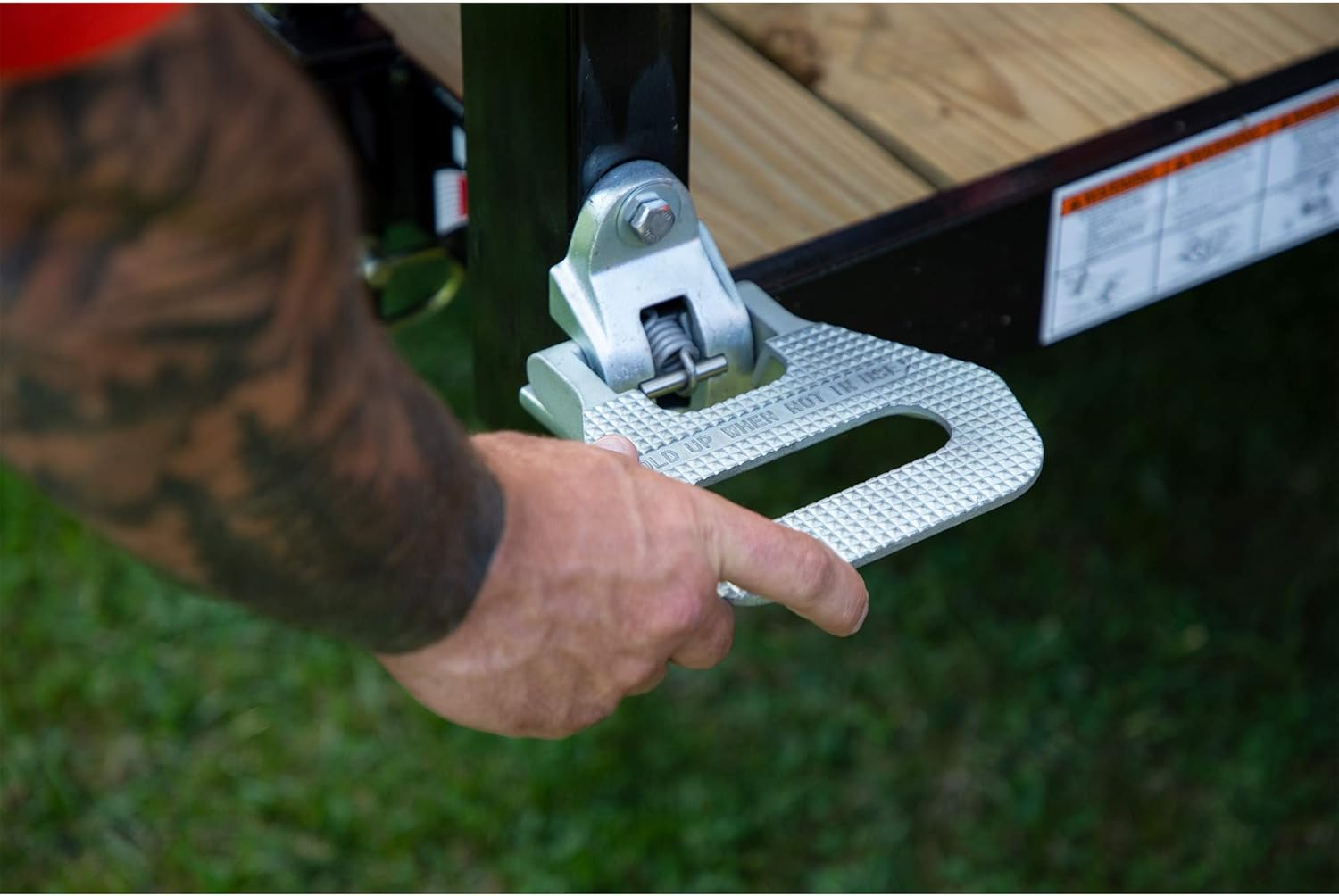 Buyers Products 5236586 Silver Folding Truck Step, Cast Steel with Stainless Spring, Flip Down Step/Grab, NFPA Compliant for Emergency & Work Trucks, Trailers, 5-1/3 x 6-1/2 in, Corrosion Resistant