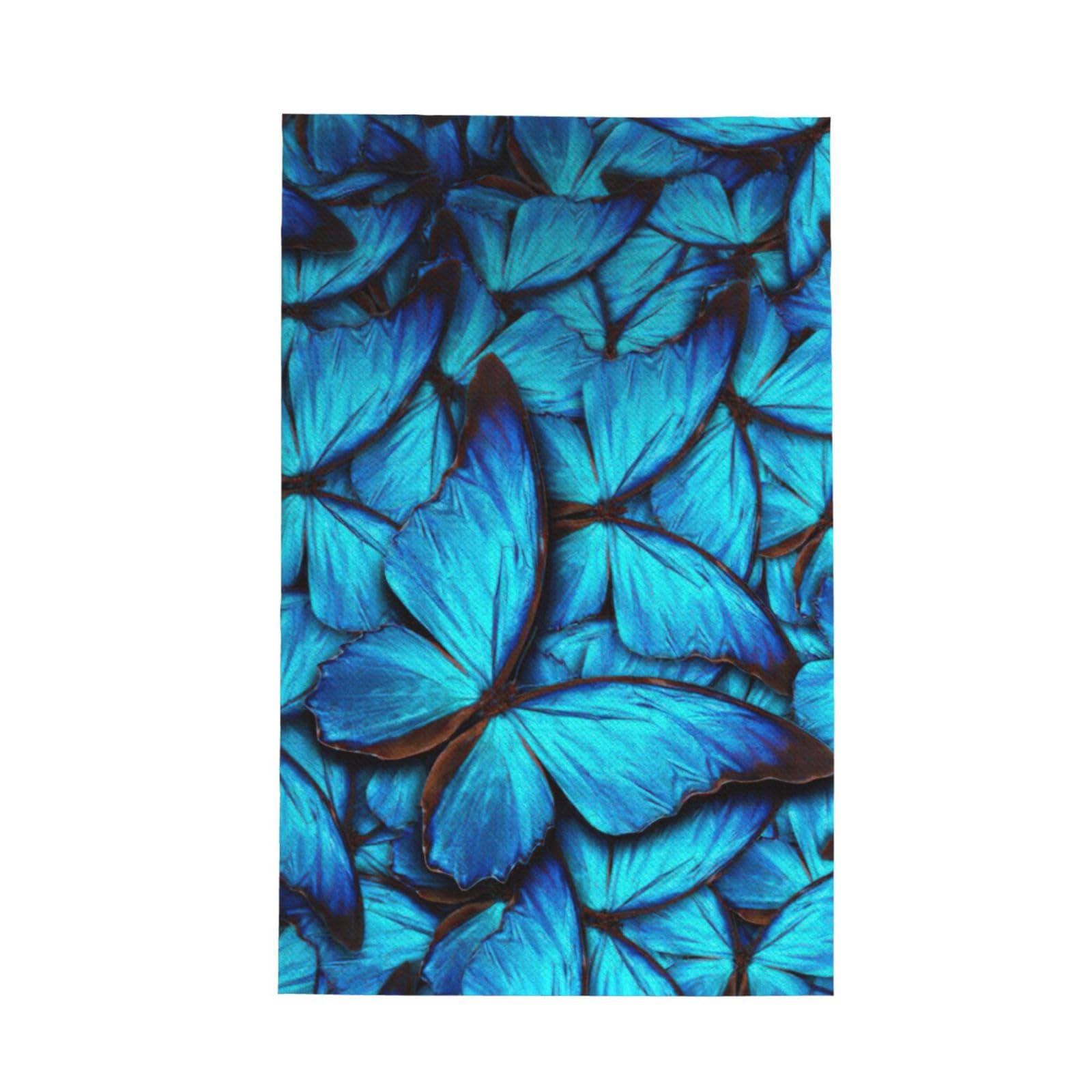 CKGODGF Many Blue Butterfly Print Absorbent Waffle Dishcloths,Kitchen Towels With Hanging Loops,Tea Towels.