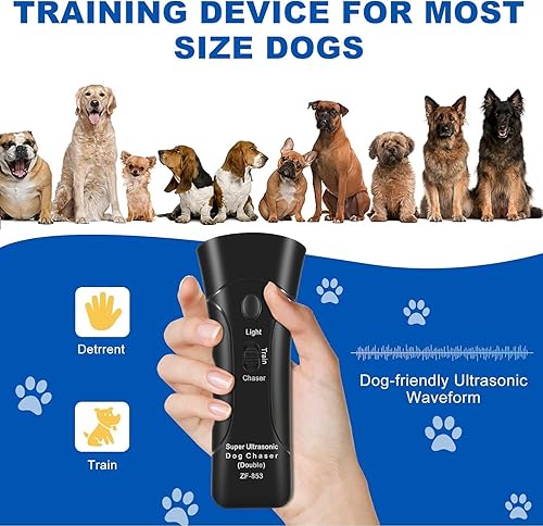 Miniatura 3 de Dispositivo de control antiladridos, dispositivo ultrasónico antiladridos con 3 modos y luz LED, dispositivos de control de ladridos de perro con