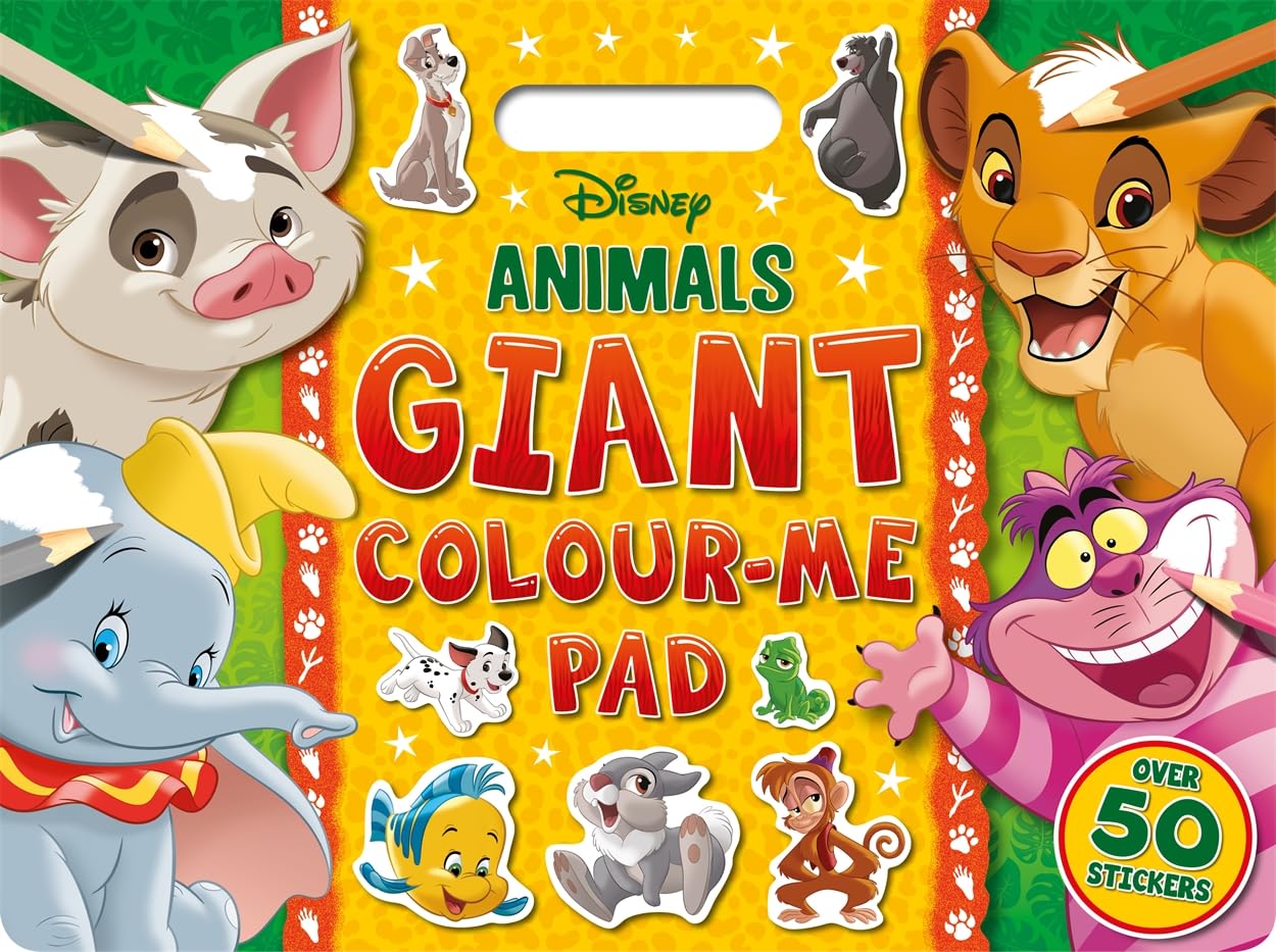 Disney Animals: Giant Colour Me Pad: Carry-along colouring for on-the-go fun!