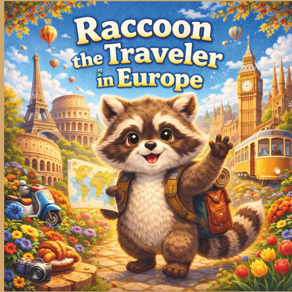 Raccoon the Traveler in Europe: Raccoon the Traveler: A Fun Adventure Across Europe for Kids Ages 3–6 (Raccoon the Traveler Series)