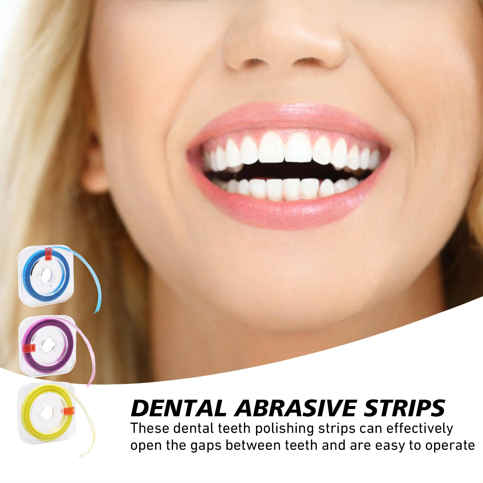 SNONESIY Papel de Lija Dental 4 mm x 6 m, Tiras de Pulido Dental para Espacios Intermedios, Eliminador de Sarro