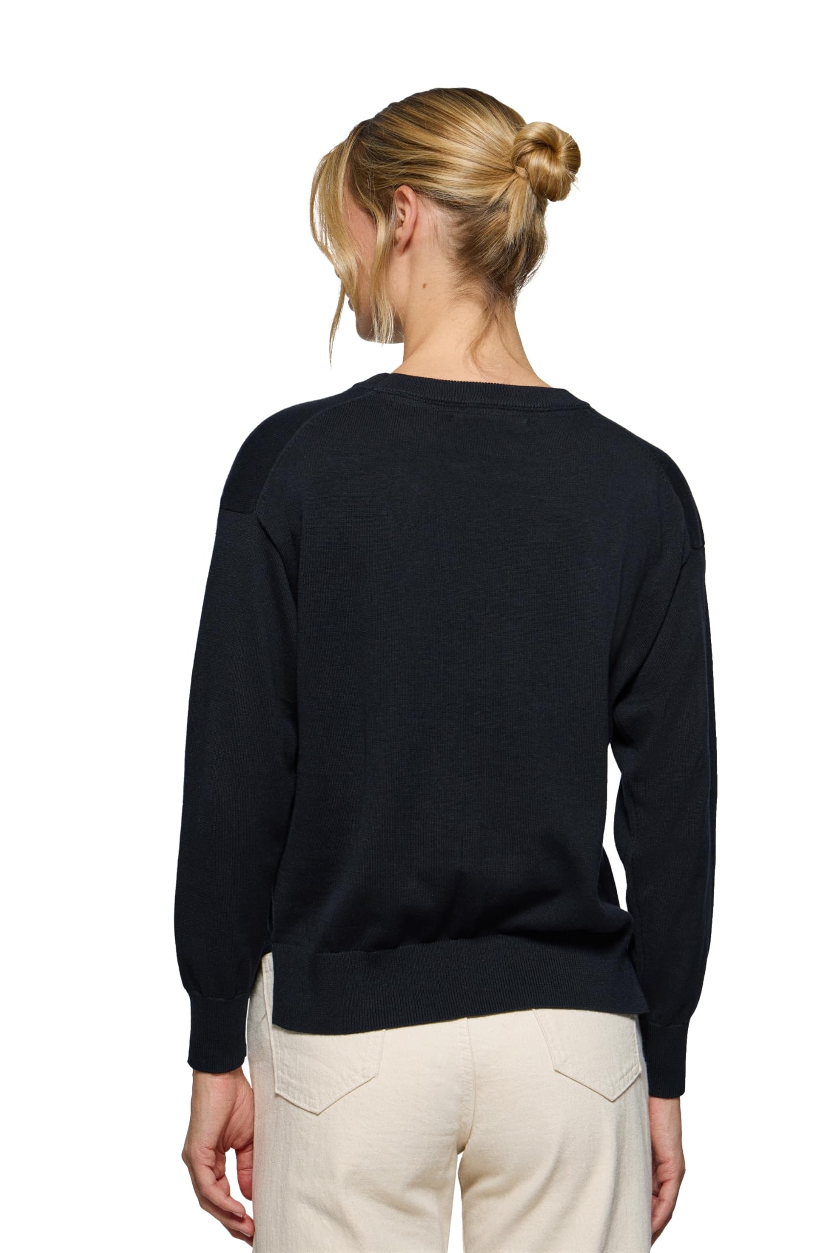 Polo Club Jersey de Punto con Cuello Redondo y Logo para Mujer - 100% algodón