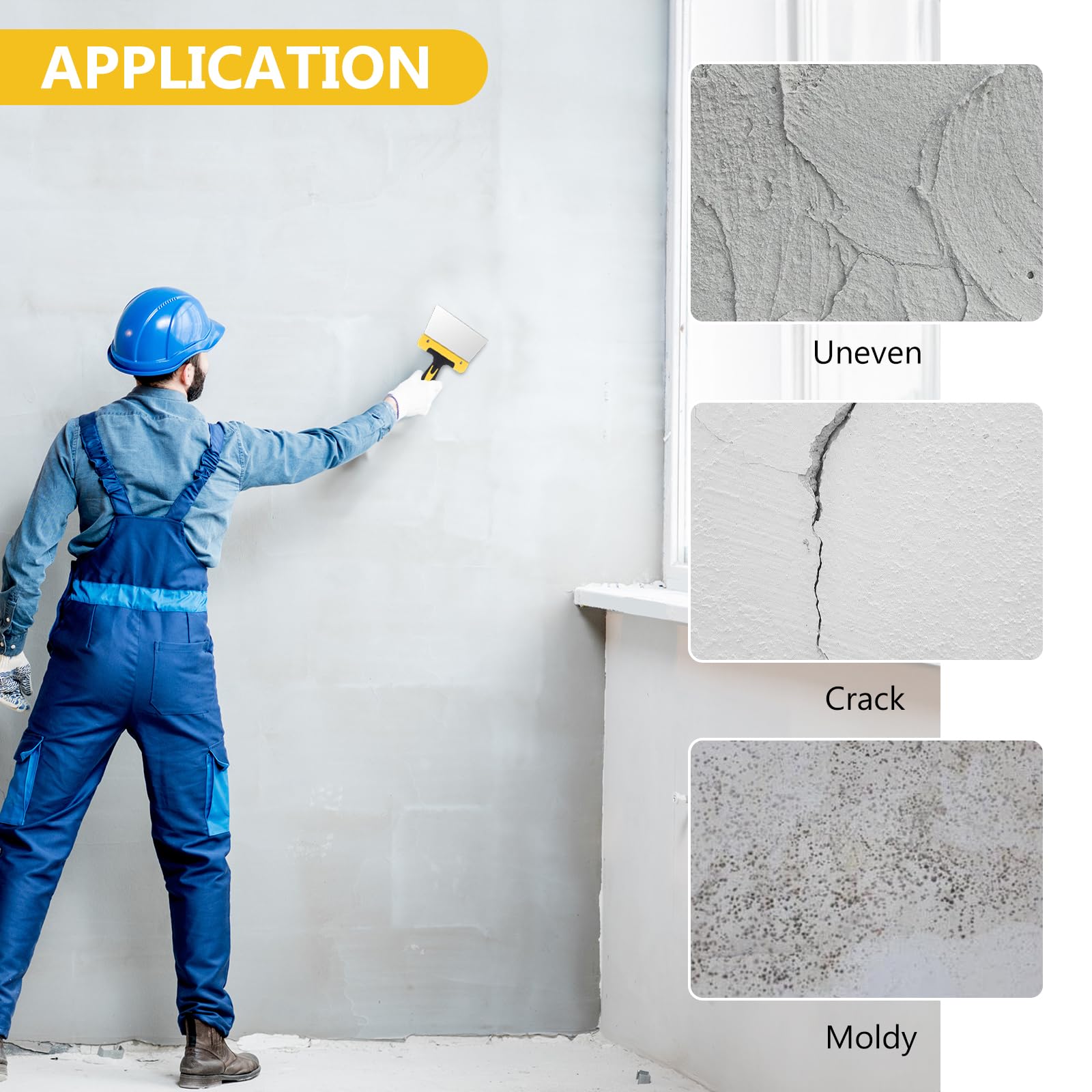 2 Pz Raschietto Muro, 200mm Raschietto per Vernice, Spatola per Stucco, Set di Spatole Flessibili per Cartongesso Raschiare Pareti Rimuovere Carta da Parati Stucco Decorazione Fai Da Te