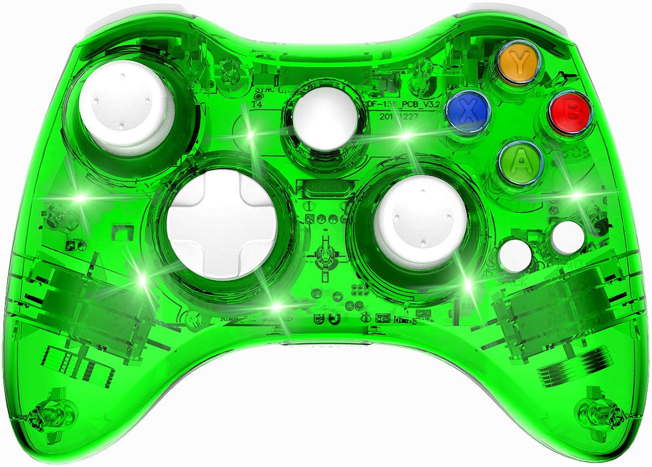 PAWHITS Wireless Controller Compatible with 360 Double Motor Vibration Wireless Gamepad Gaming Joypad, Green : Video Games