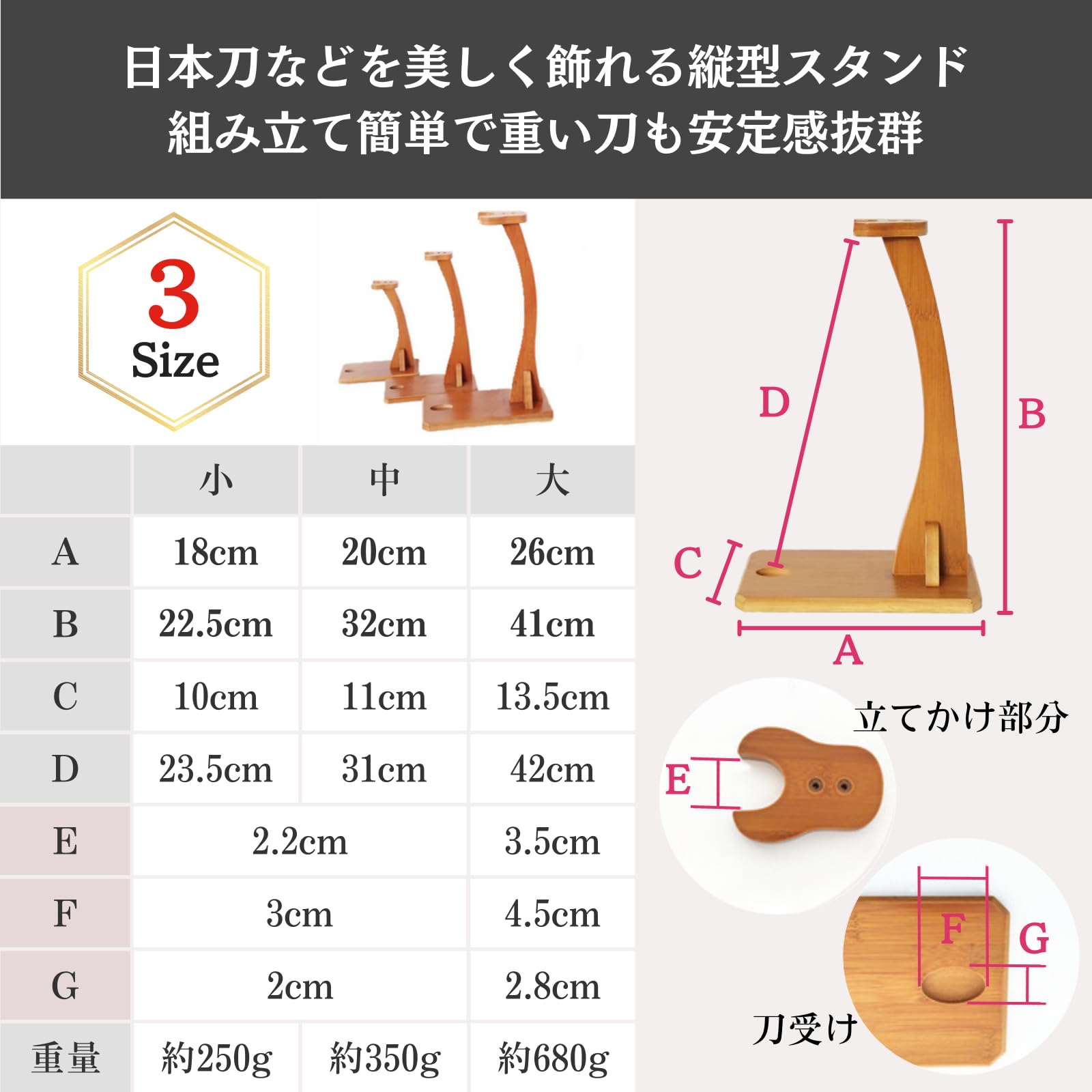 Amazon.co.jp: Aristal 掛台 刀掛け 木製 縦置き 一本掛 模造刀 木刀