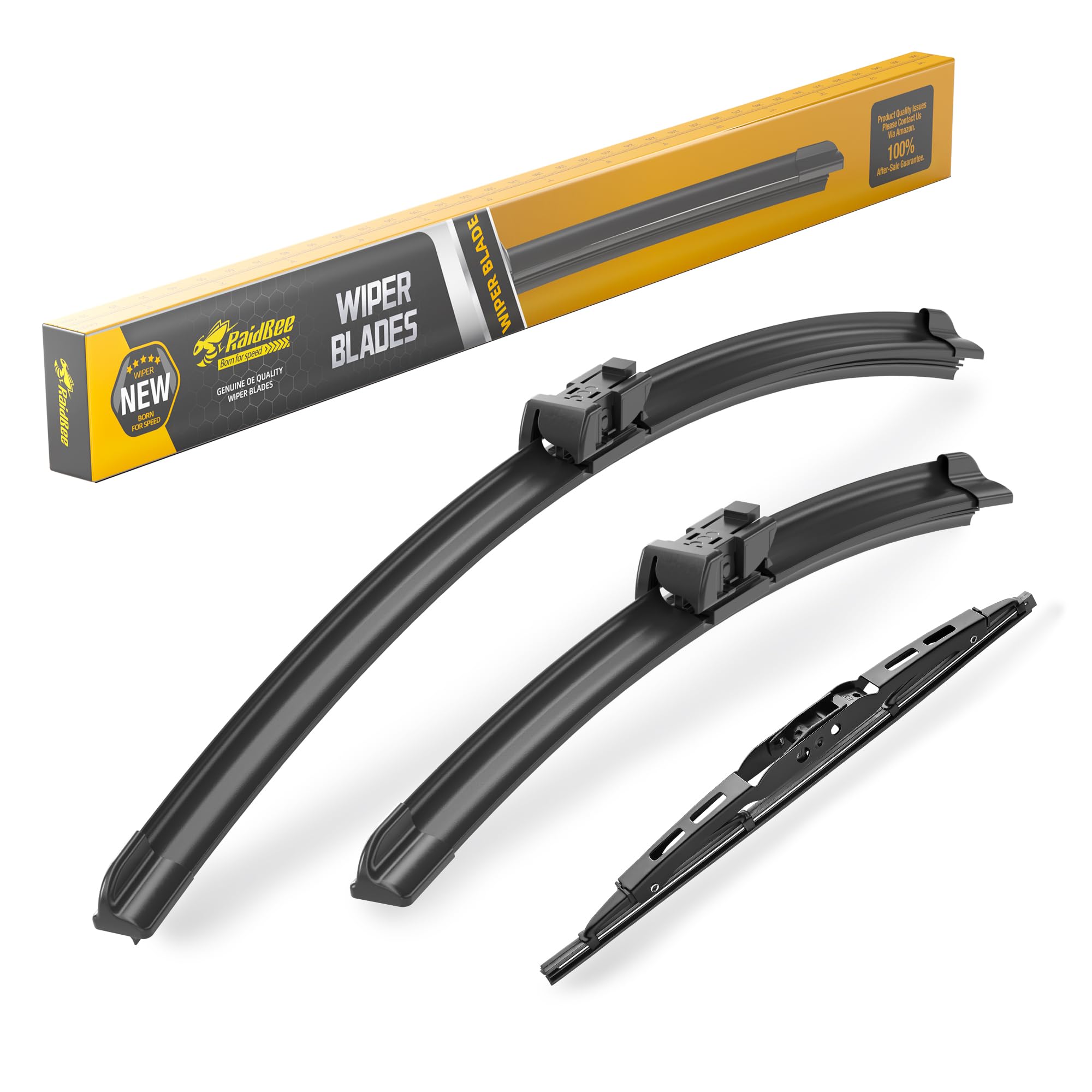 Raidbee® 26"+14" Windshield Wiper Blades with 10" Rear Wiper Blade Automotive Replacement Set for Chevy Trax 2013 2014 2015 2016 2017 2018 2019 2020 2021 2022 2023 – Genuine OEM Quality (Set of 3)