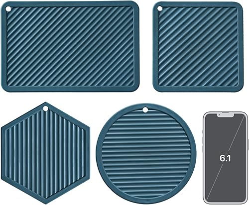 Miniatura 6 de FIFAYE Salvamanteles de silicona, salvamanteles multiusos para ollas y sartenes calientes, posavasos de silicona, tapete de silicona para encimera,