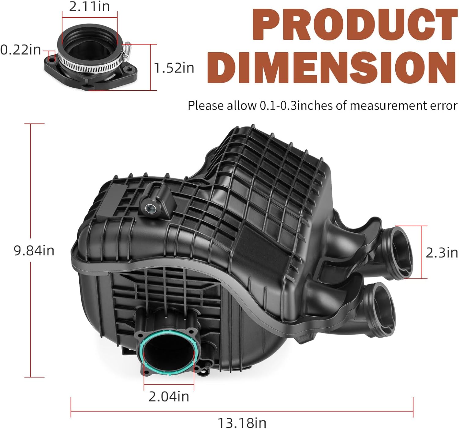 Air Box Intake Manifold & Intake Boot 2207917 1204698 Compatible with Polaris 2016 2017 2018 General ACE Ranger RZR 900 1000 S XP 1205773