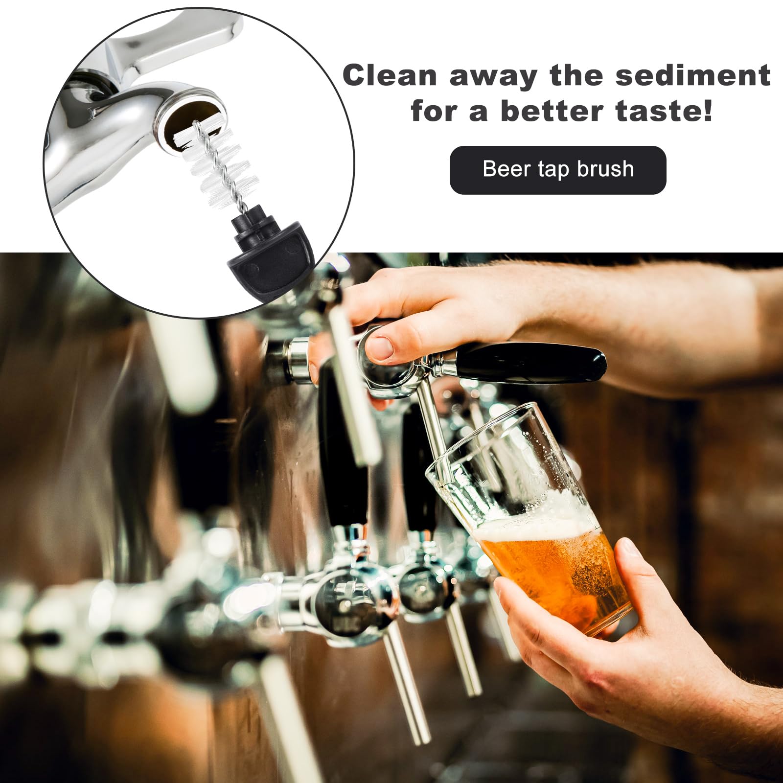 NQEUEPN 10 Pz Beer Tap Plug Brushes, Tappi di Plastica per la Pulizia dei Rubinetti della Birra Spazzole per la Pulizia dei Rubinetti della Birra alla Spina per Ristoranti e Bar Domestici (Nero)