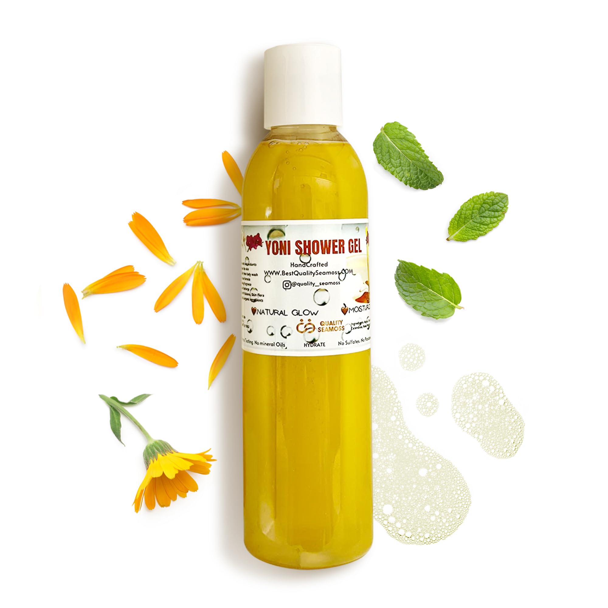 Ph Balance Feminine Wash - Vee Health & Yoni Wash Shower Gel- Use with Yoni Oil. Moisturizing Calendula, Mint for Odor, Itchy & Dry Skin - Paraben-Free Gentle Cleanse Daily Use 7 oz