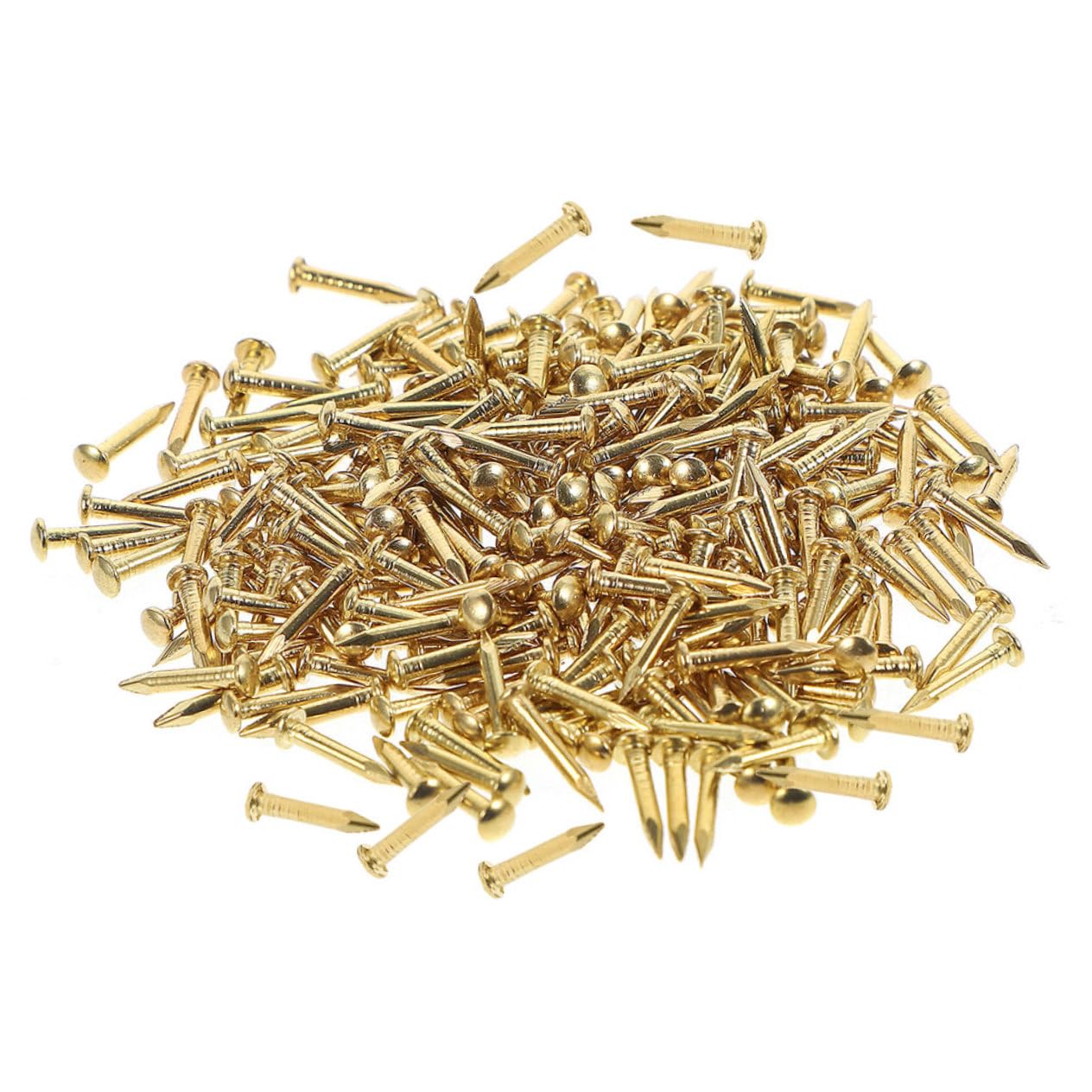 Holibanna 100Pcs Copper Picture Frame Hanging Nails Head Fasteners for Woodworking Furniture Crafts and Art Projects Durable and High Penetrating Power