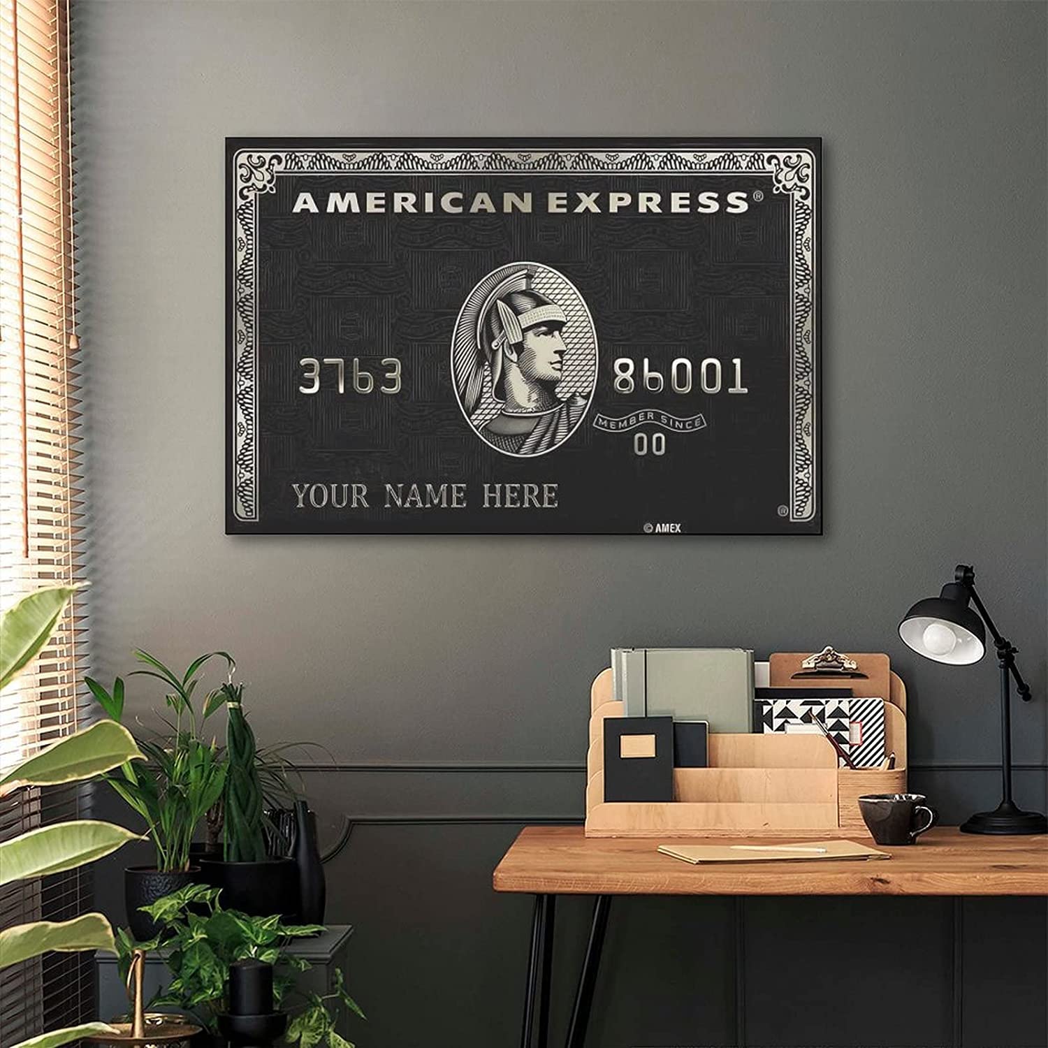 アメリカン・エキスプレス風アートパネル 水晶絵 AMEX 絵 インテリア