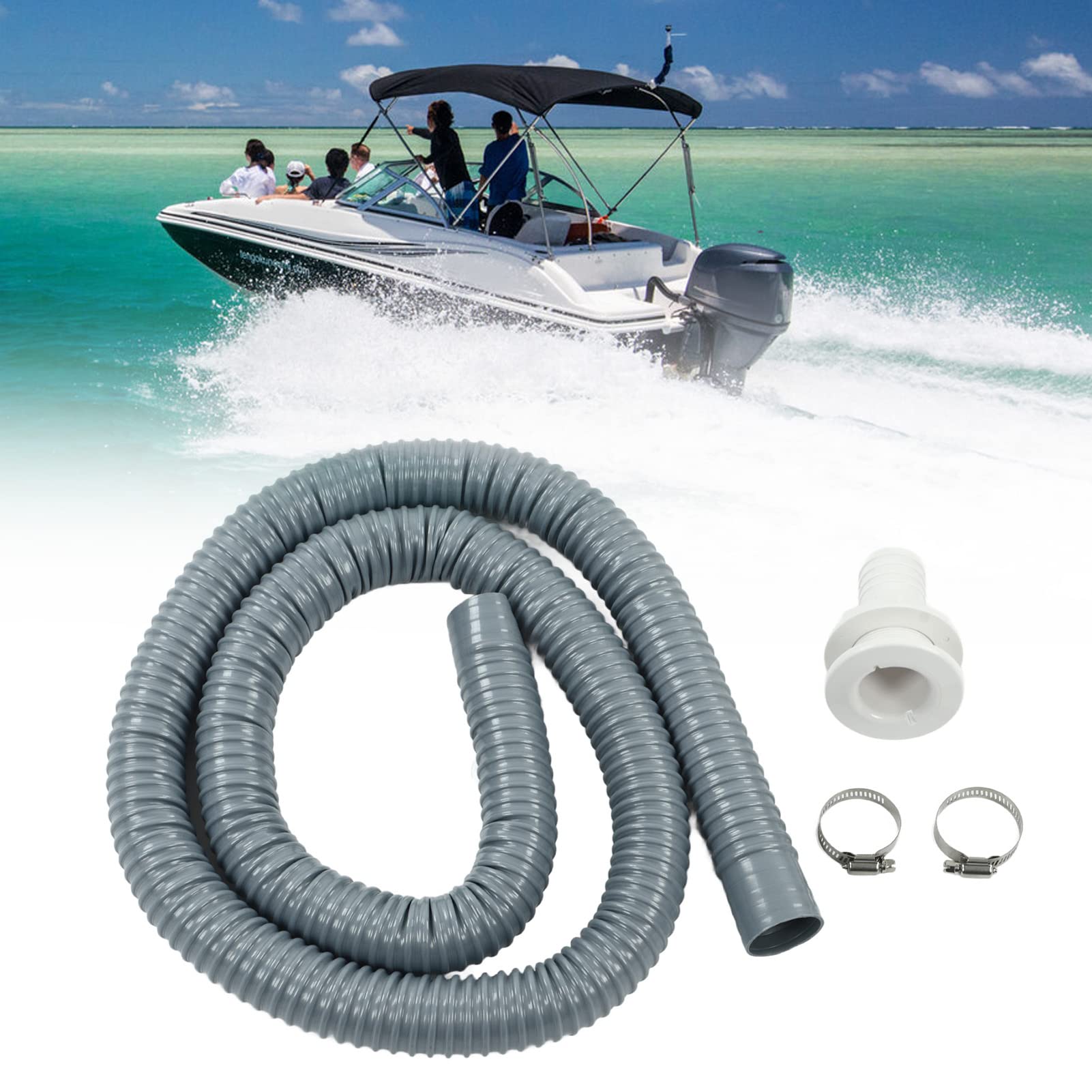 Bilge Pump Hose Fast Grey Leak Proof Aging Marine Kit for 1-1/2In Outlets