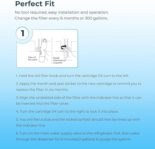 Miniatura 4 de Crystala Filters Compatible con filtro de agua para refrigerador Samsung DA29-00020B, DA29-00020AB, DA29-00020B-1, HAF-CINEXP, 46-9101, RF4267HARS,