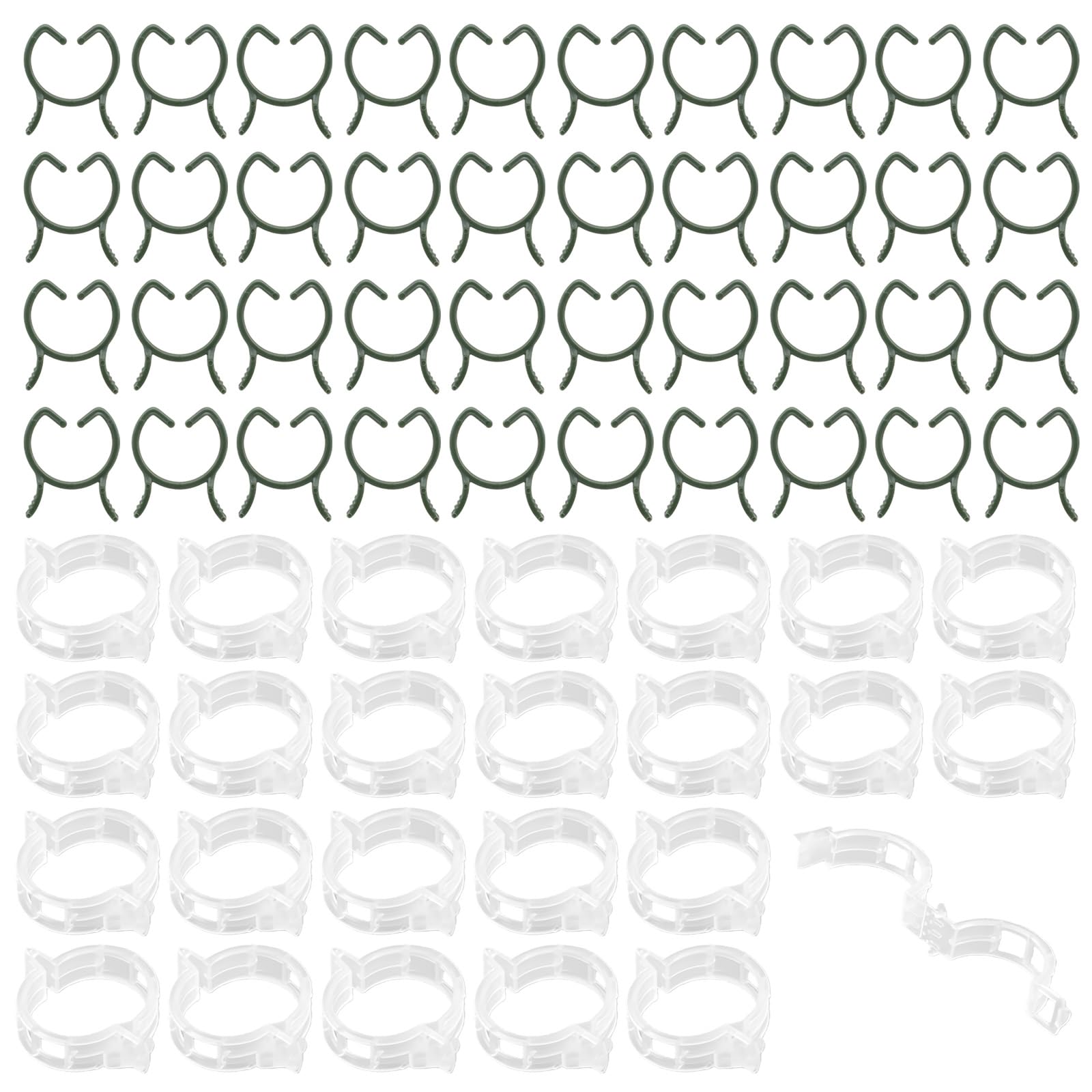 Richaa 300 Pcs Plastic Plant Support Clips, Plant Stem Holder Clips for Outdoor Climbing Plants, Vine Fixing Clips for Tomato Vegetable Garden Plants