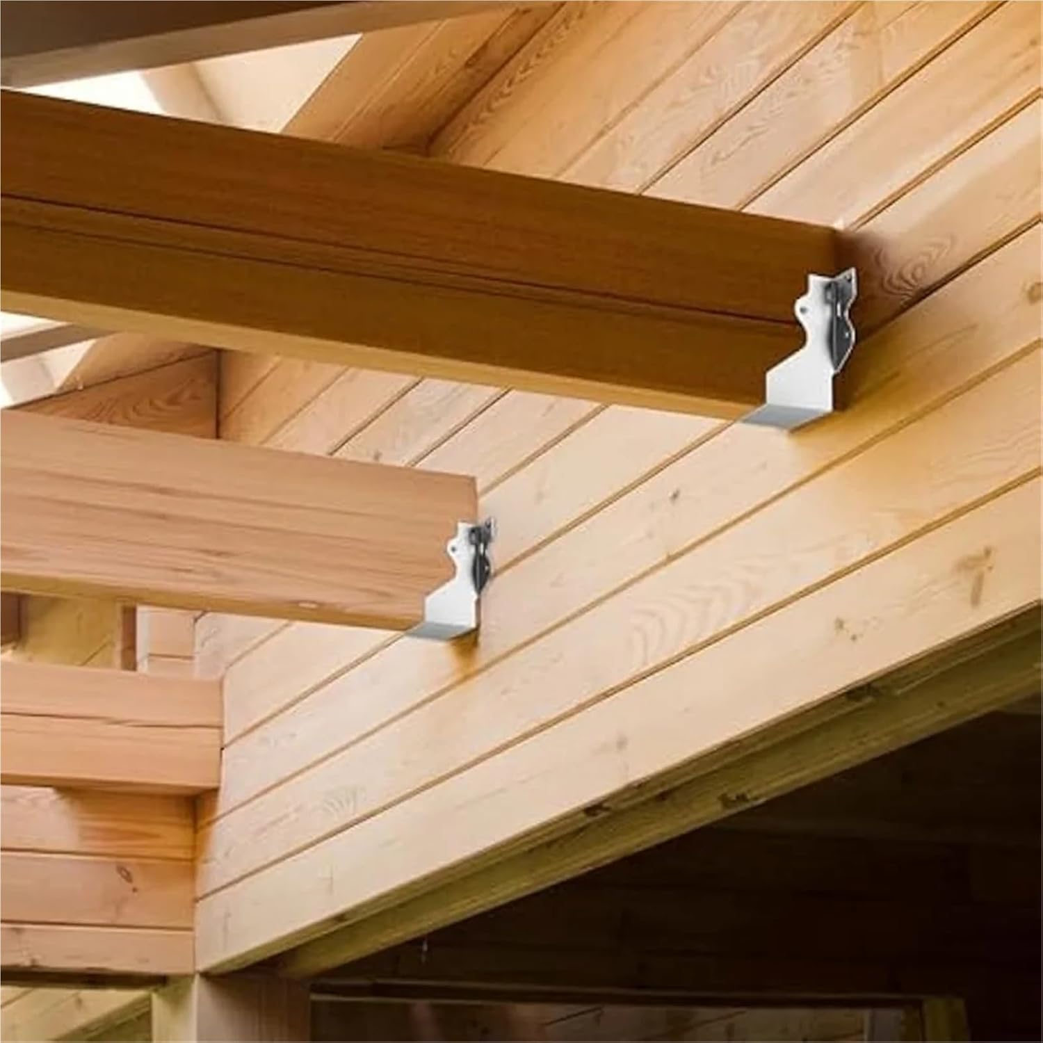 Folding Brackets 10Pcs Strong Tie Brackets LU24 2X4 Joist Hanger Galvanizing Face Mount Joist Hangers for Wood Ties Rafter Ties