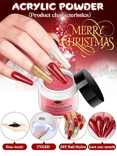 Miniatura 10 de EBANKU Juego de polvos acrílicos de 4 colores, polvo acrílico transparente rosa y blanco para extensión de uñas acrílicas, larga duración, no