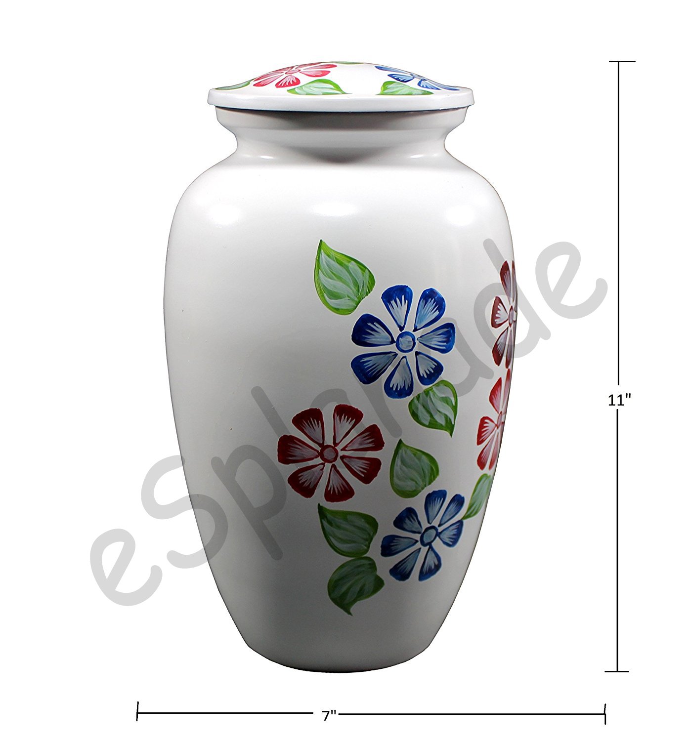 Urne Funéraire Commémorative En Métal - Blanc Sculpté - Petite Taille Pour Souvenir - ESplanade