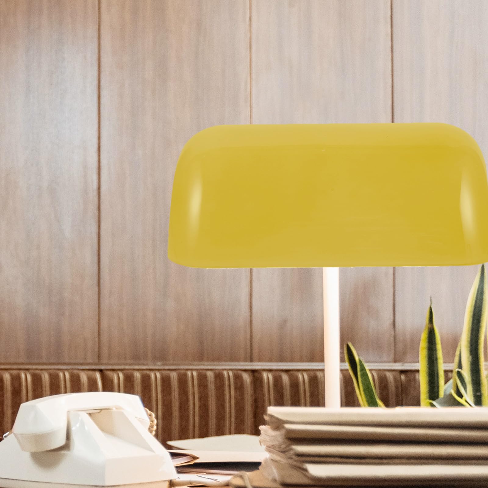 Vintage Glas Lampenschirm im Bankerstil für Tischlampen