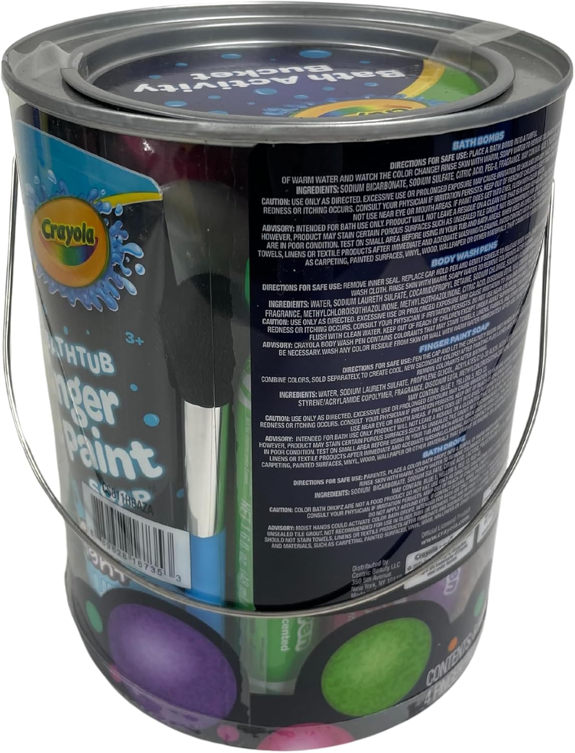 Crayola Bath Activity Bucket, 30 Piece Neon Set