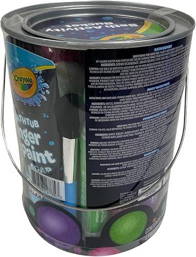 Miniatura 4 de Crayola NEON Bathtime - Paquete de cubo de actividades para niños, juego de 30 piezas con bombas de baño, tubos de jabón de pintura de dedos