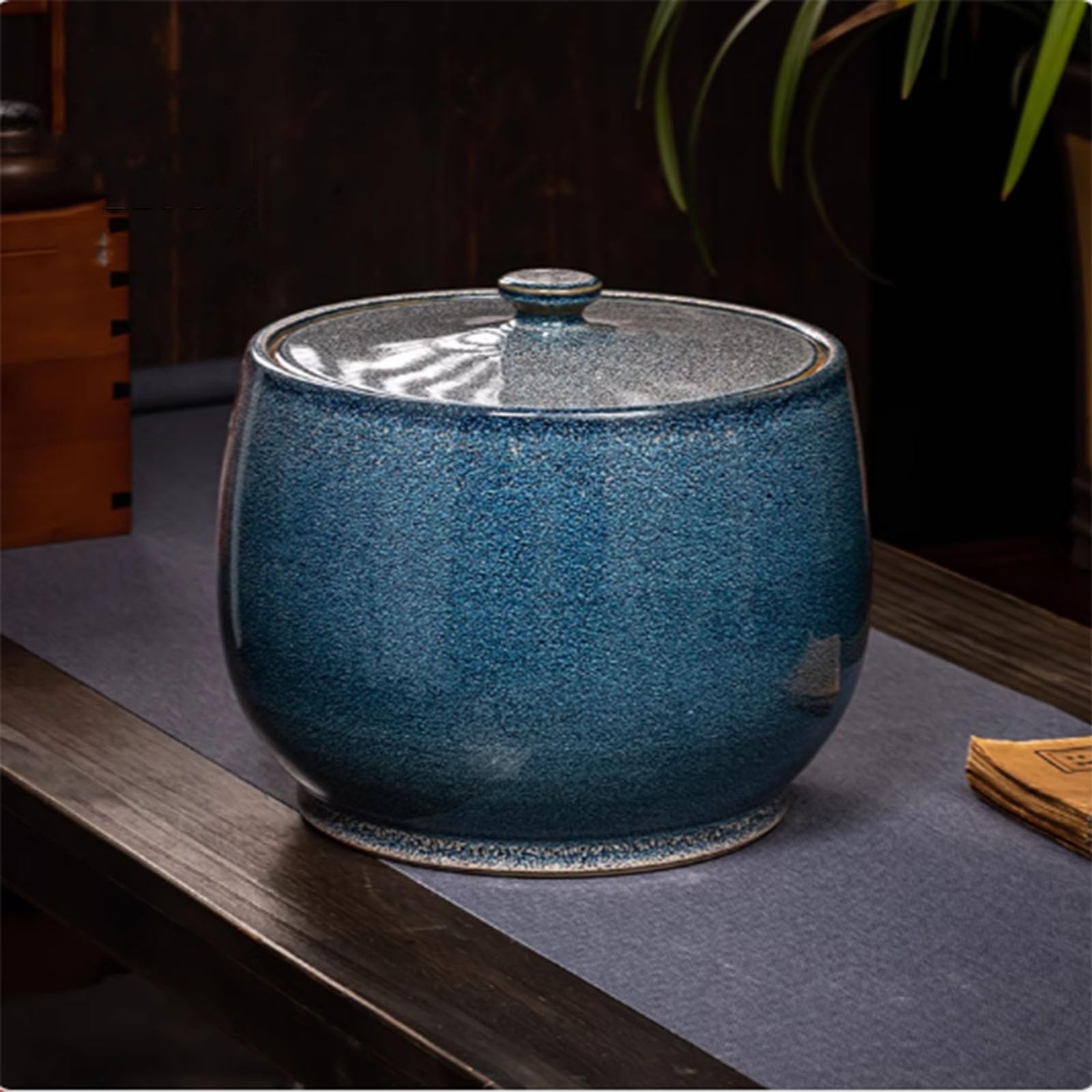 Ixtregzjkm Grain Ceramic Rice Container Ceramic Rice Bucket With Lid Ceramic Rice Jar Rice Jar Ceramic Food Storage Jar Large Food Storage Container Rice Jar Suitable For Rice, Flour, Pet Food Dispenser B/15Kg