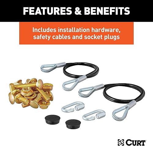 Miniatura 8 de CURT 70103 Soportes de placa base de barra de remolque personalizados para remolque de bote, se adapta a Jeep Cherokee seleccionado