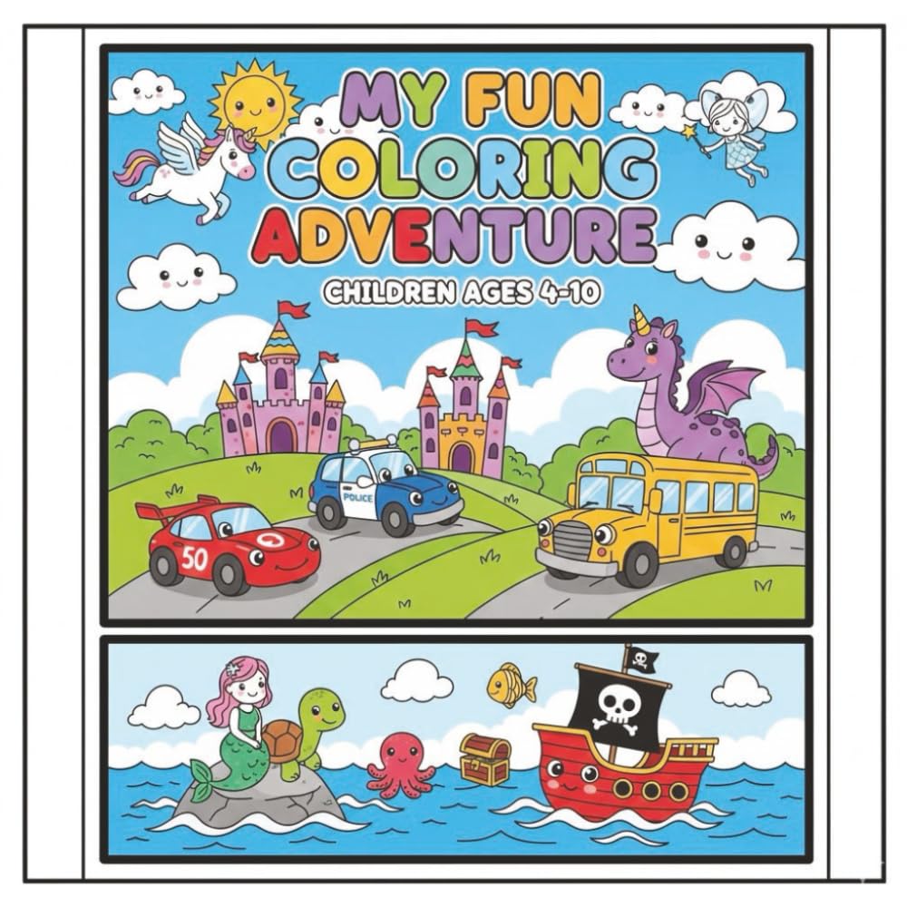 My Fun Coloring Adventure: Animals, Cars & Magic!: A Magical Mix of Animals, Adventures & Creativity