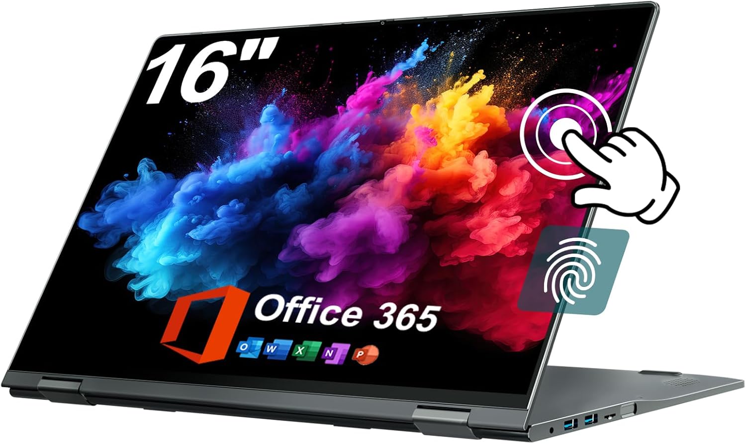 jumper 16 inch Laptop Computer, Convertible Laptop with Quad Core, 16GB DDR RAM 640GB Storage, 360 Degree Touchscreen, Backlit Keyboard, Fingerprint Reader, 1 Year Office 365, WiFi 6 jumper 16 inch Laptop Computer, Convertible Laptop with Quad Core, 16GB DDR RAM 640GB Storage, 360 Degree Touchscreen, Backlit Keyboard, Fingerprint Reader, 1 Year Office 365, WiFi 6