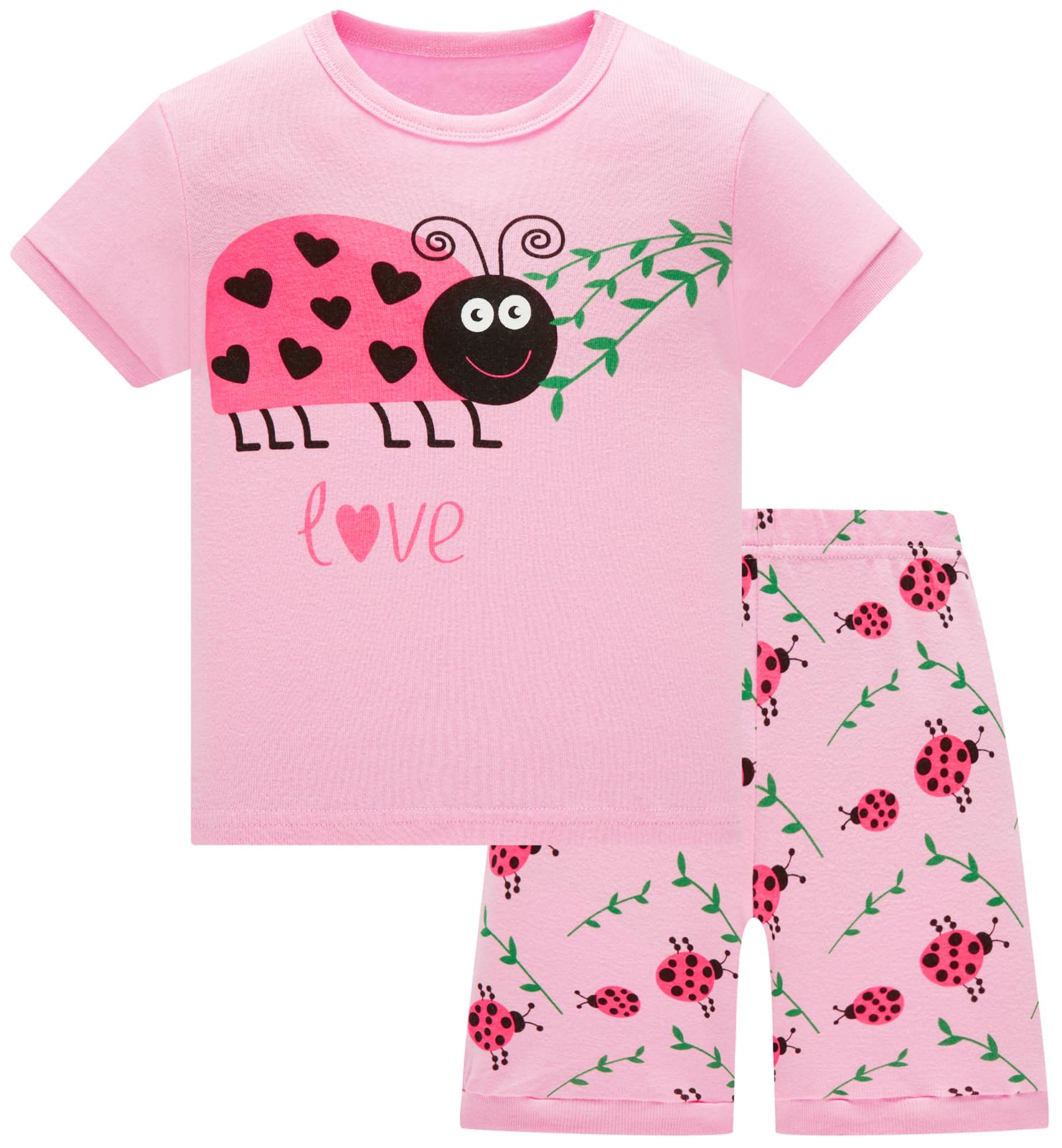 Pijamas Niña Verano Unicornio Algodon Infantil Manga Corta Ropa a Juego Conjunto Edad 1-12 Años