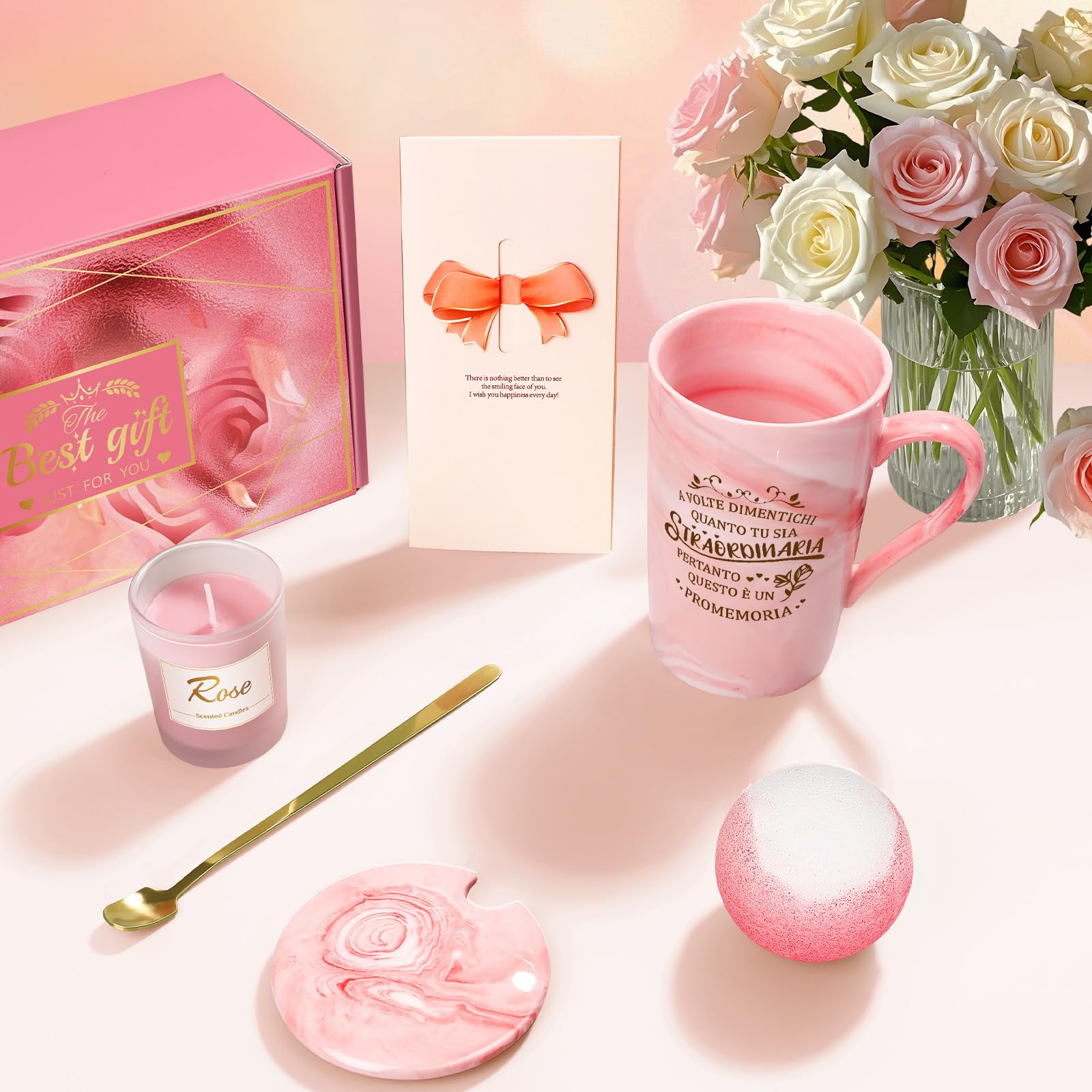 Eletorot Regalo Donna Compleanno, Set Cofanetto Regalo Donna, Tazza in Ceramica, Idee Regali Donn per Lei per Moglie, Sorella,Amica, Colleghi