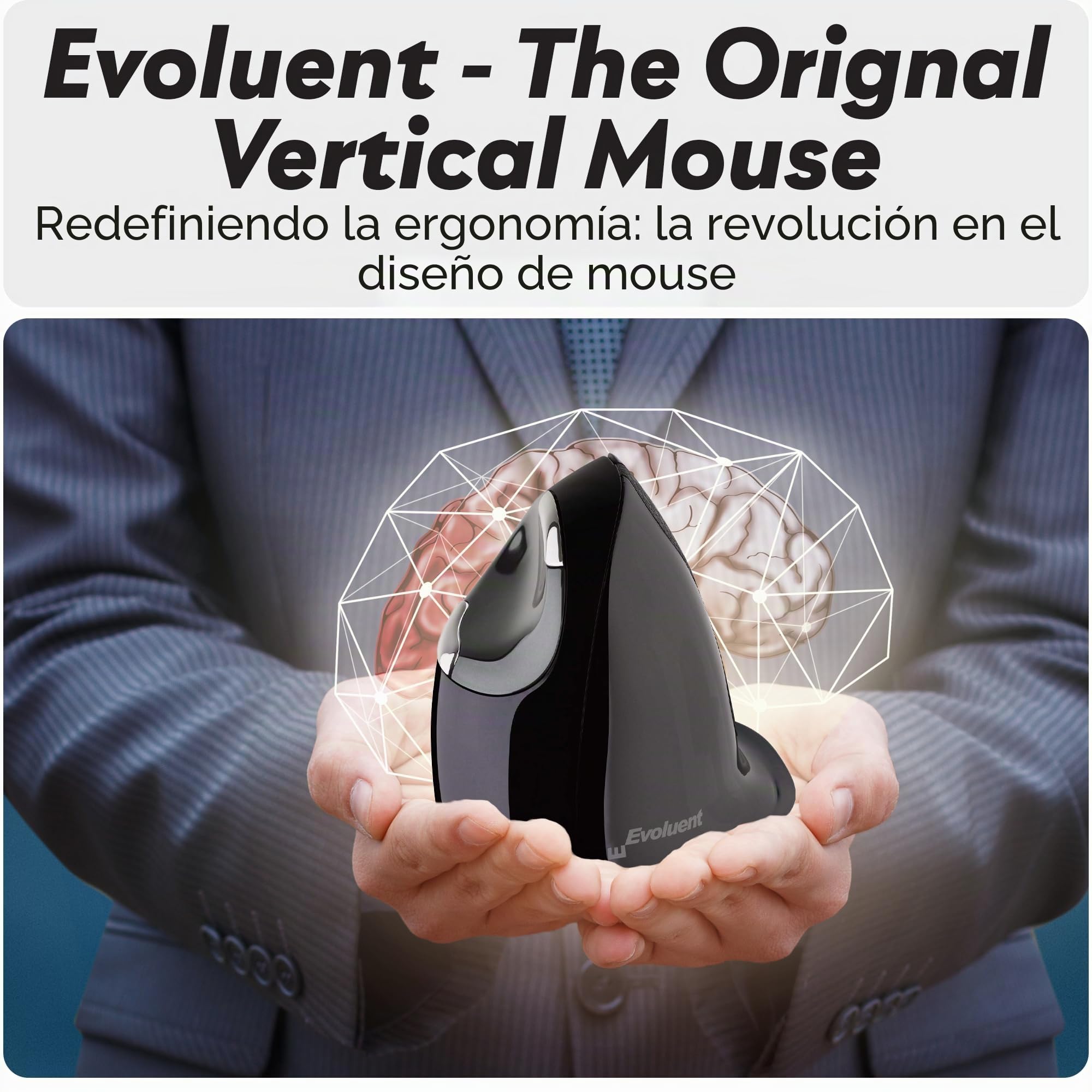 Evoluent Verticalmouse D Small - Maus - Ergonomisch - Laser - 6 Tasten - Kabellos - Kabelloser Empf?nger (usb)