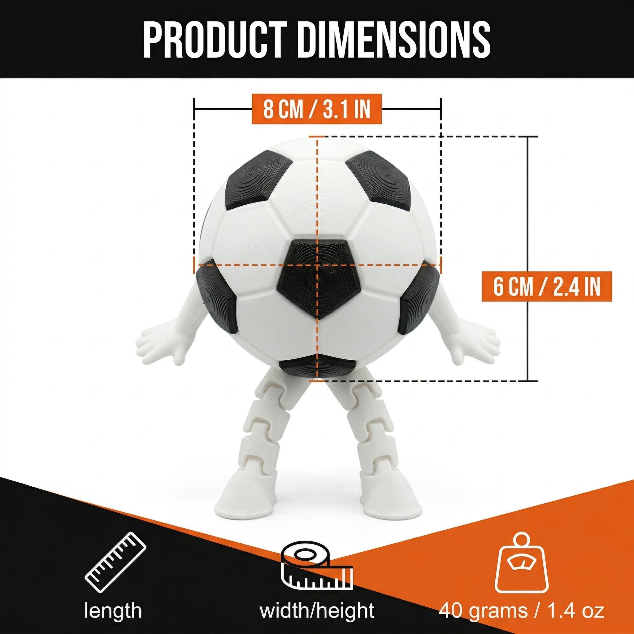 Collection de figurines de ballon de football, ornements de sport miniatures, Souvenirs de la Coupe du monde de football 2026, avec pieds articulés, mini décoration de bureau pour la maison, le bureau
