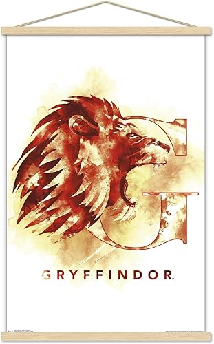 Trends International Marco magnético de madera The Wizarding World Harry Potter-Gryffindor - Póster de pared con logotipo de la casa, 22.375 x 34