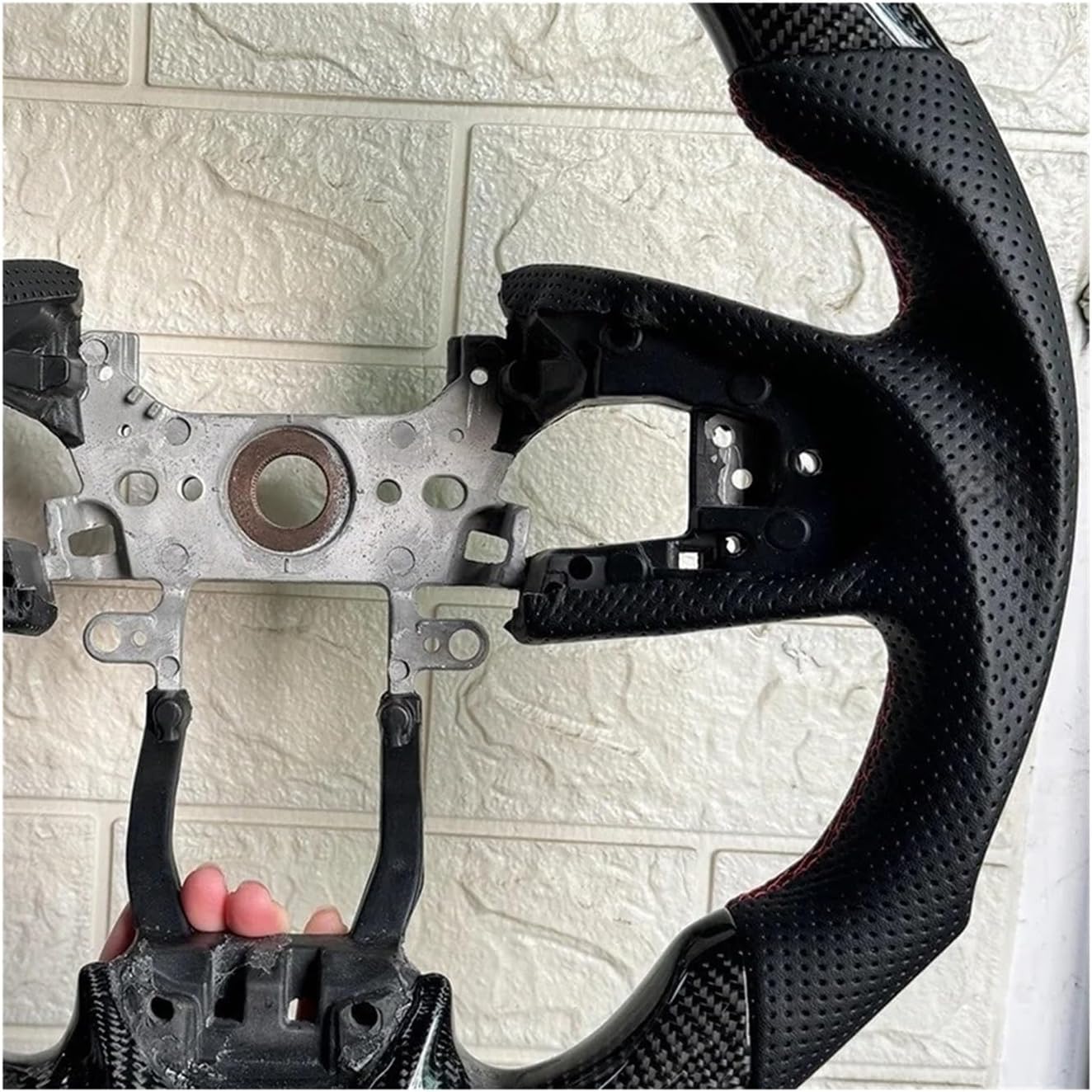 Real Carbon Fiber Steering Wheel Compatible For Honda Civic 10th FK FC 2016 2017 2018 2019 2020 2021 Perforated Leather Car Accessories