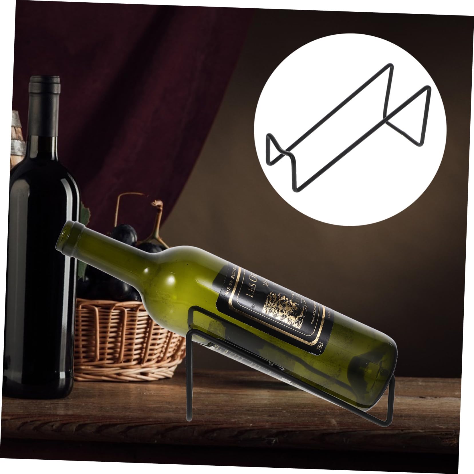KICHOUSE Casier à Vin Vertical en Métal 2 Pièces Support Bouteilles Vin Autoportant pour Bars et Hôtels Petit Modèle Noir